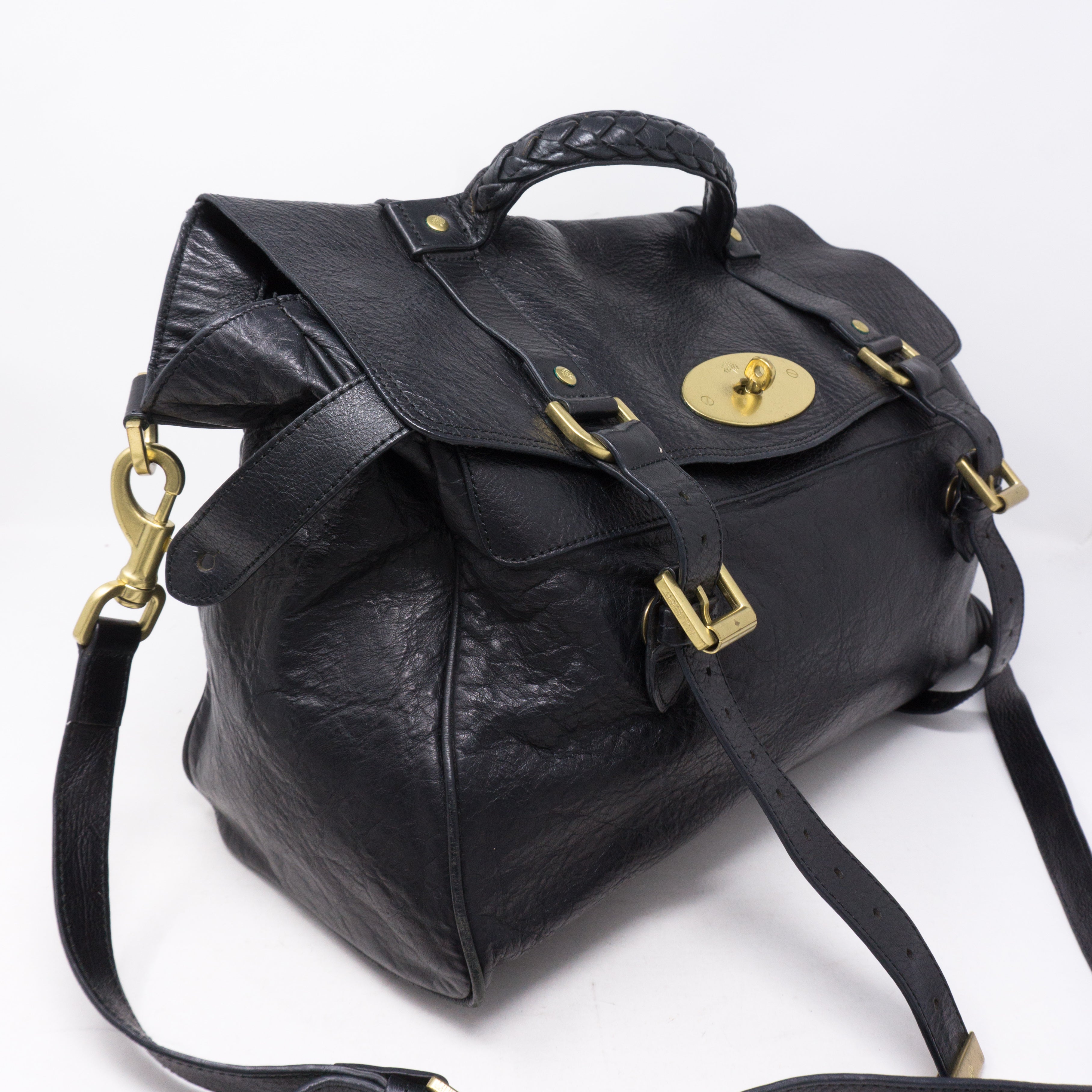 Alexa Oversized Black Leather