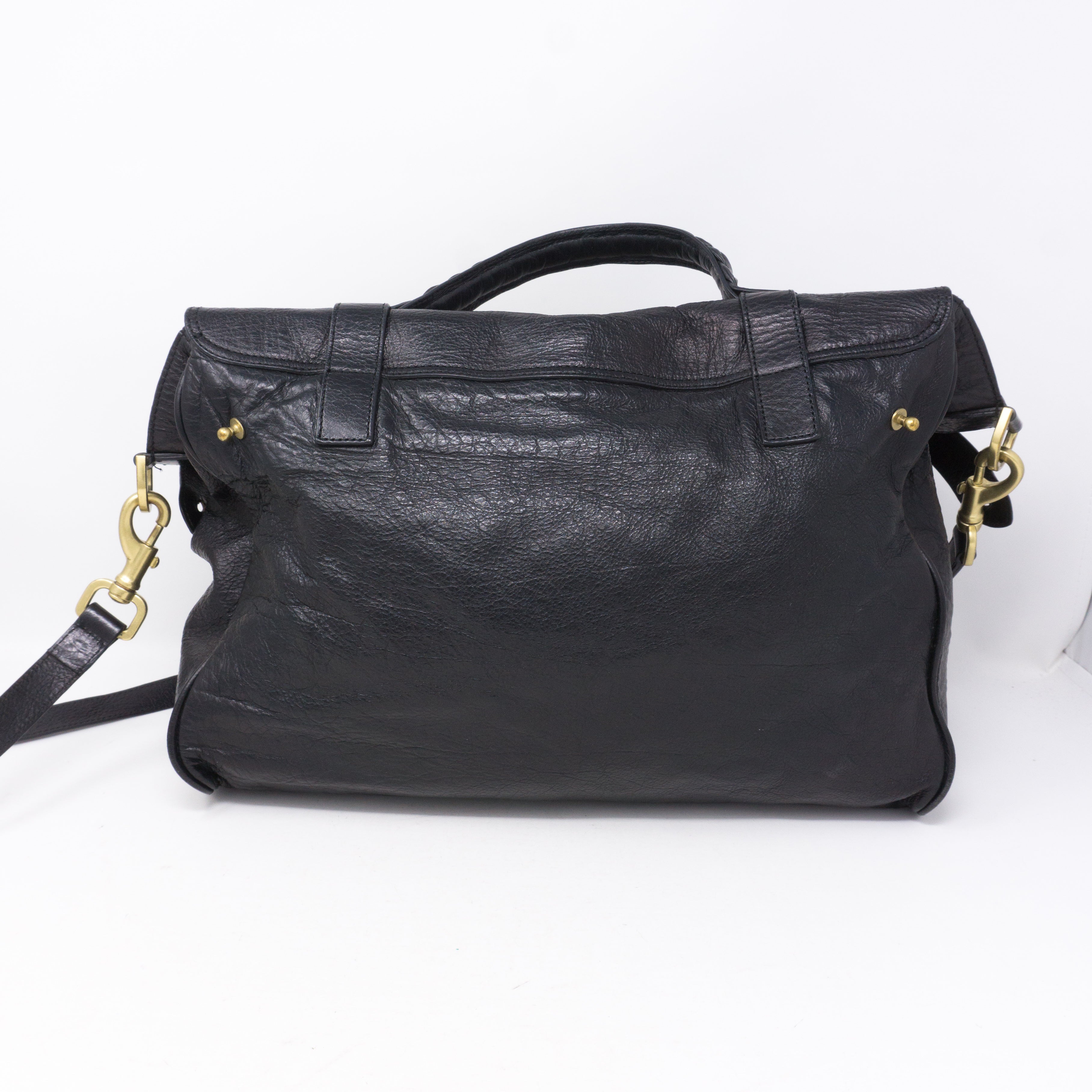 Alexa Oversized Black Leather