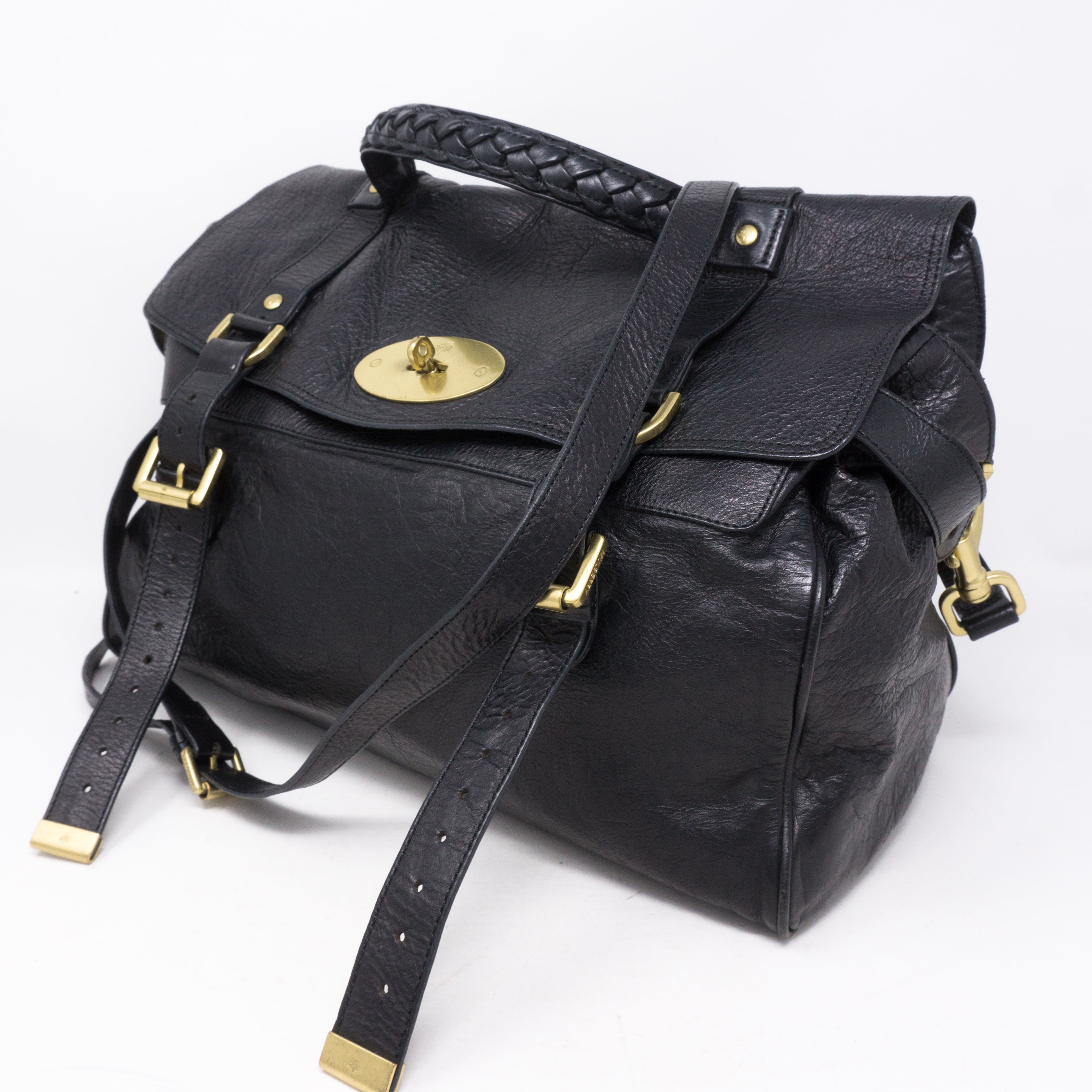 Alexa Oversized Black Leather