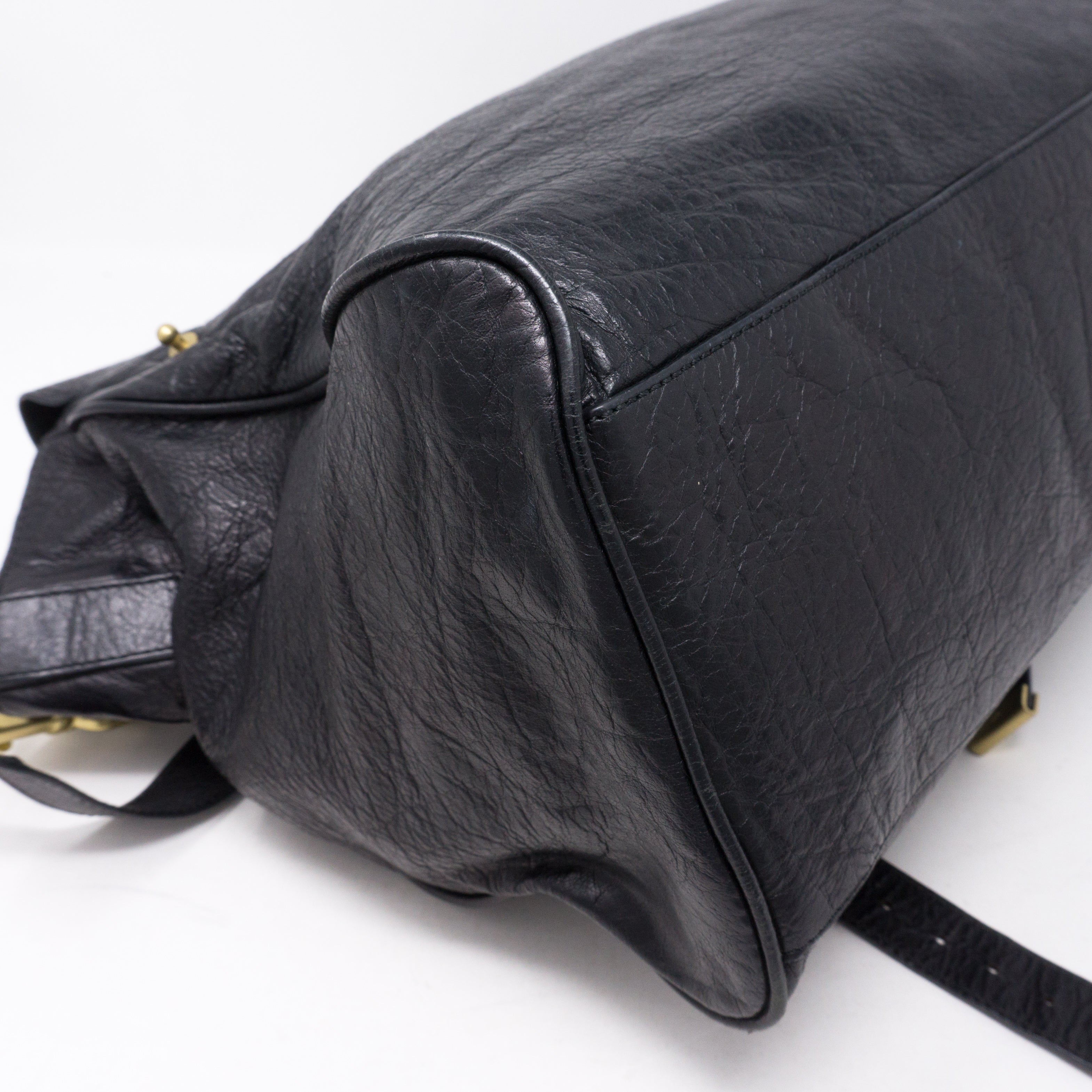 Alexa Oversized Black Leather