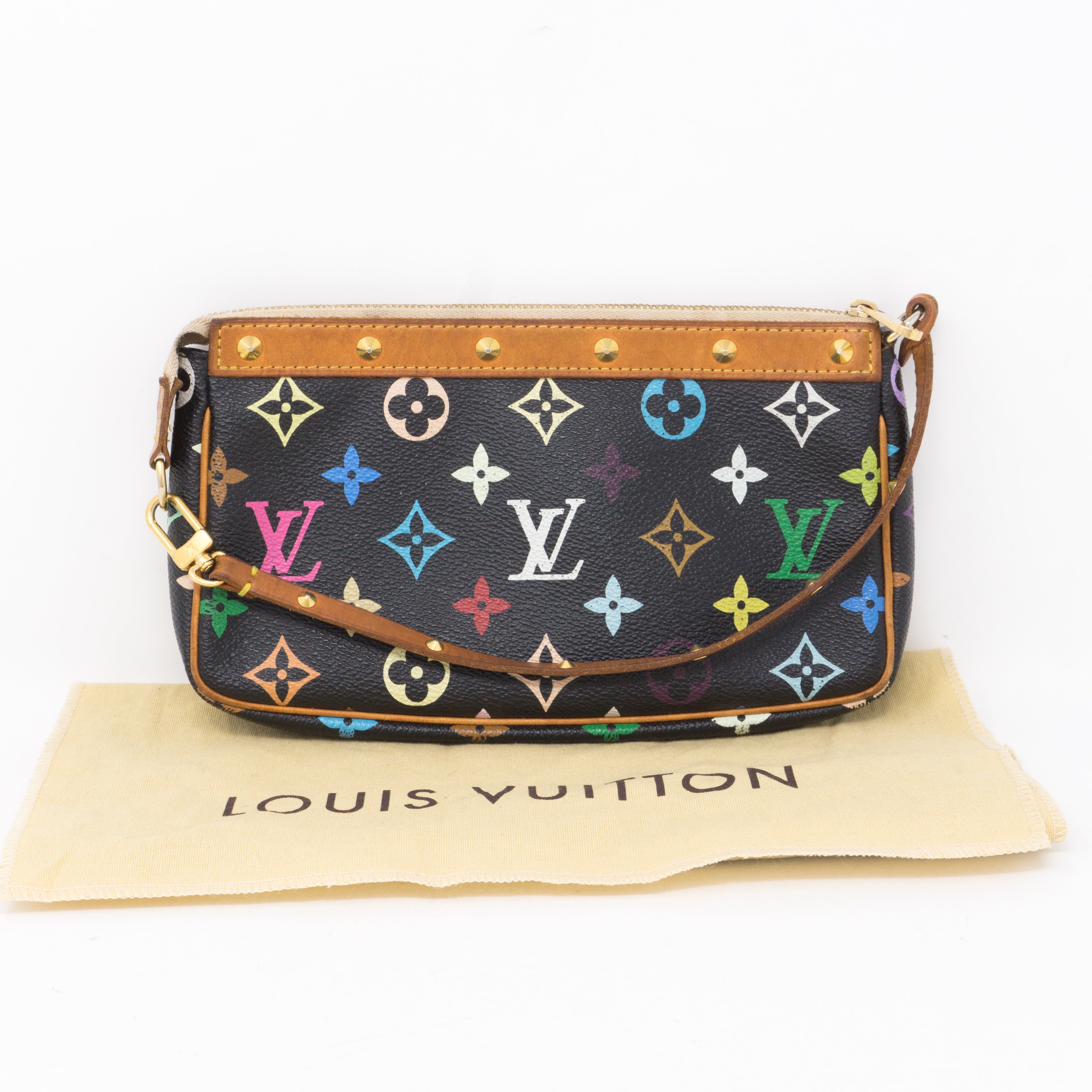 Louis vuitton multicolor cheap pochette accessoires black