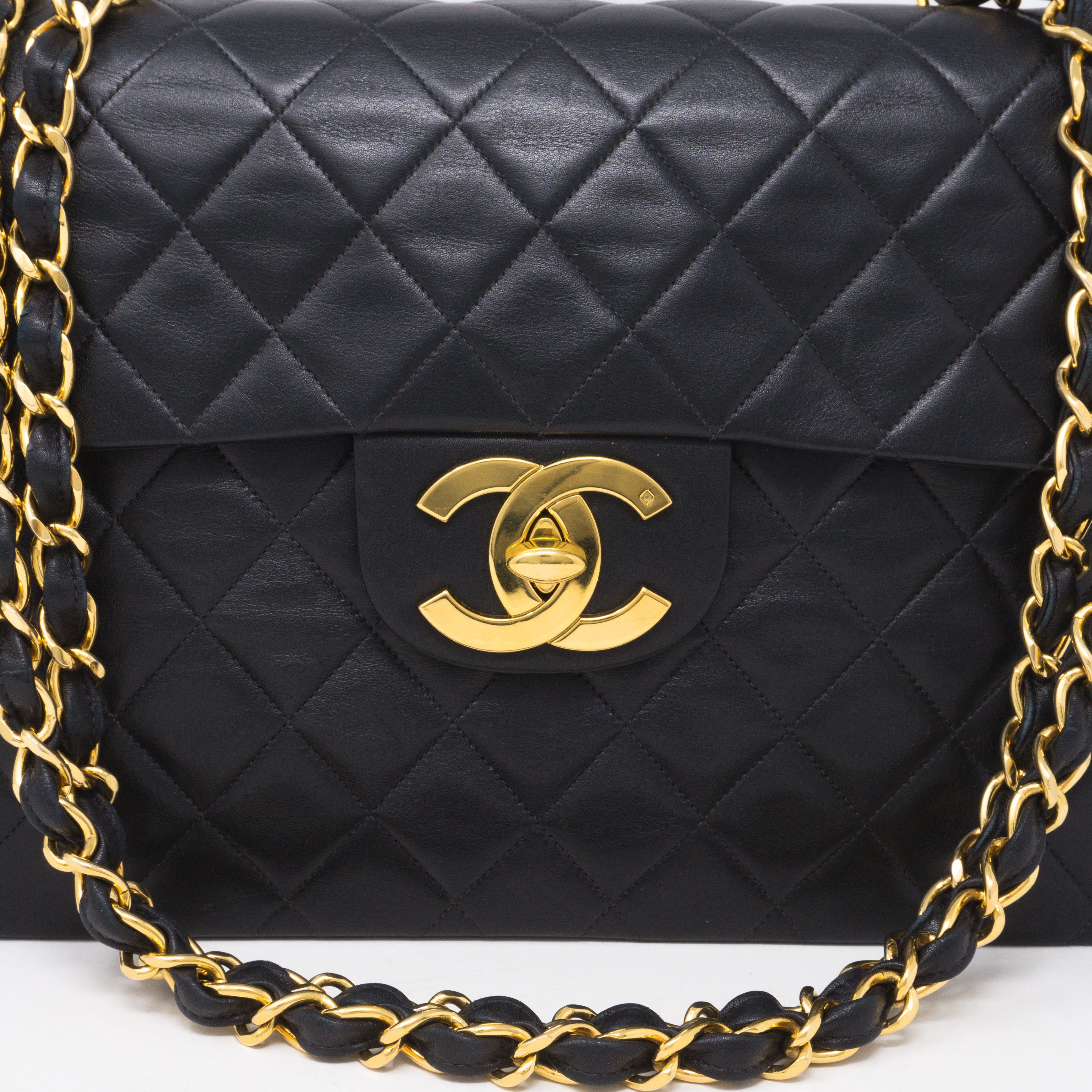 Vintage Black Jumbo XL Flap Bag