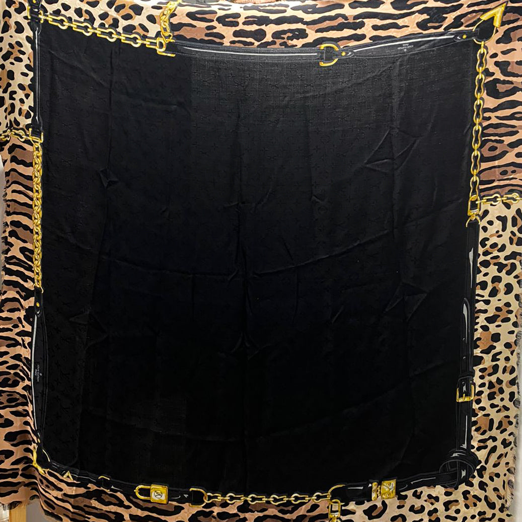 Monogram Shawl Leogram Black