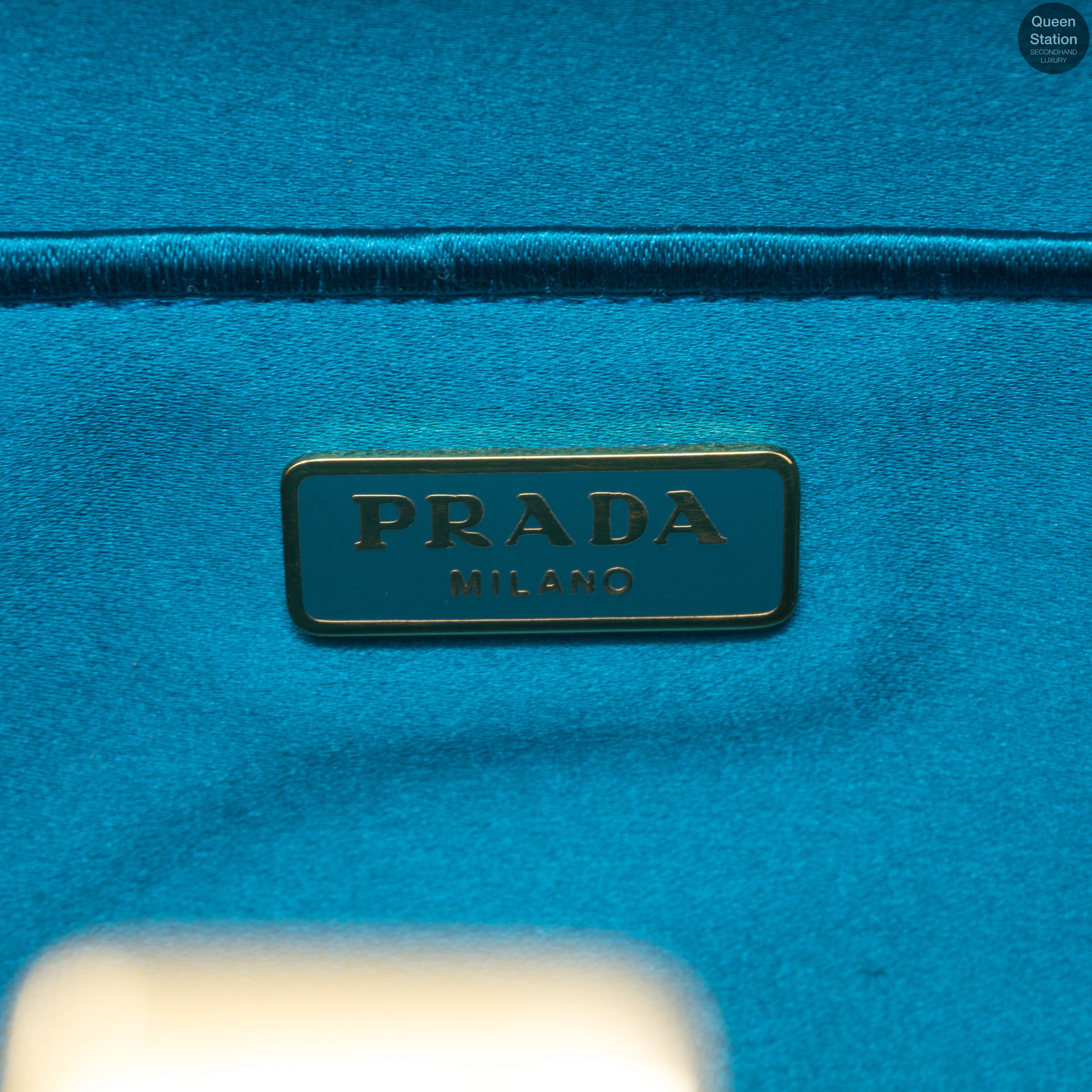Turquoise Satin Evening Bag