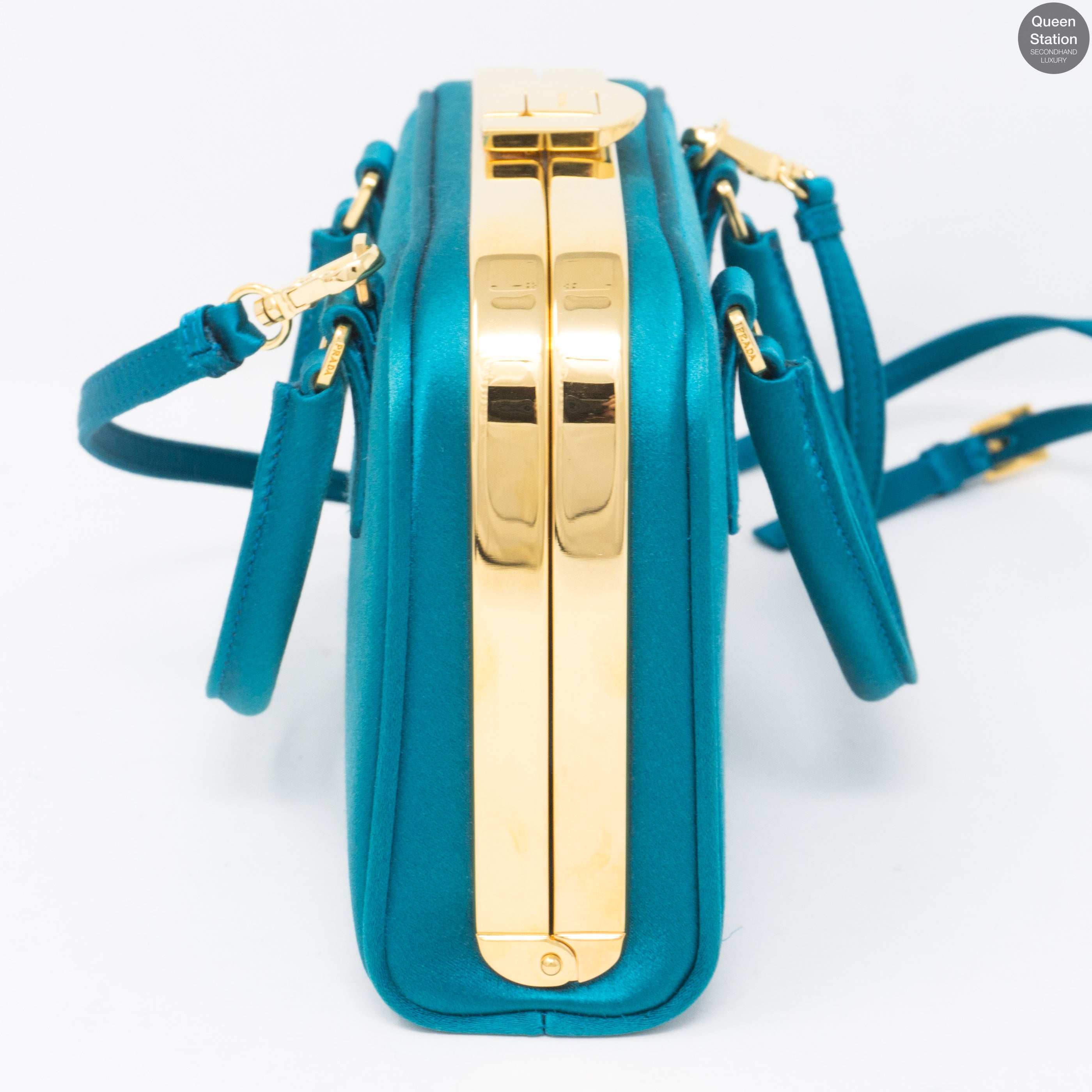 Turquoise Satin Evening Bag