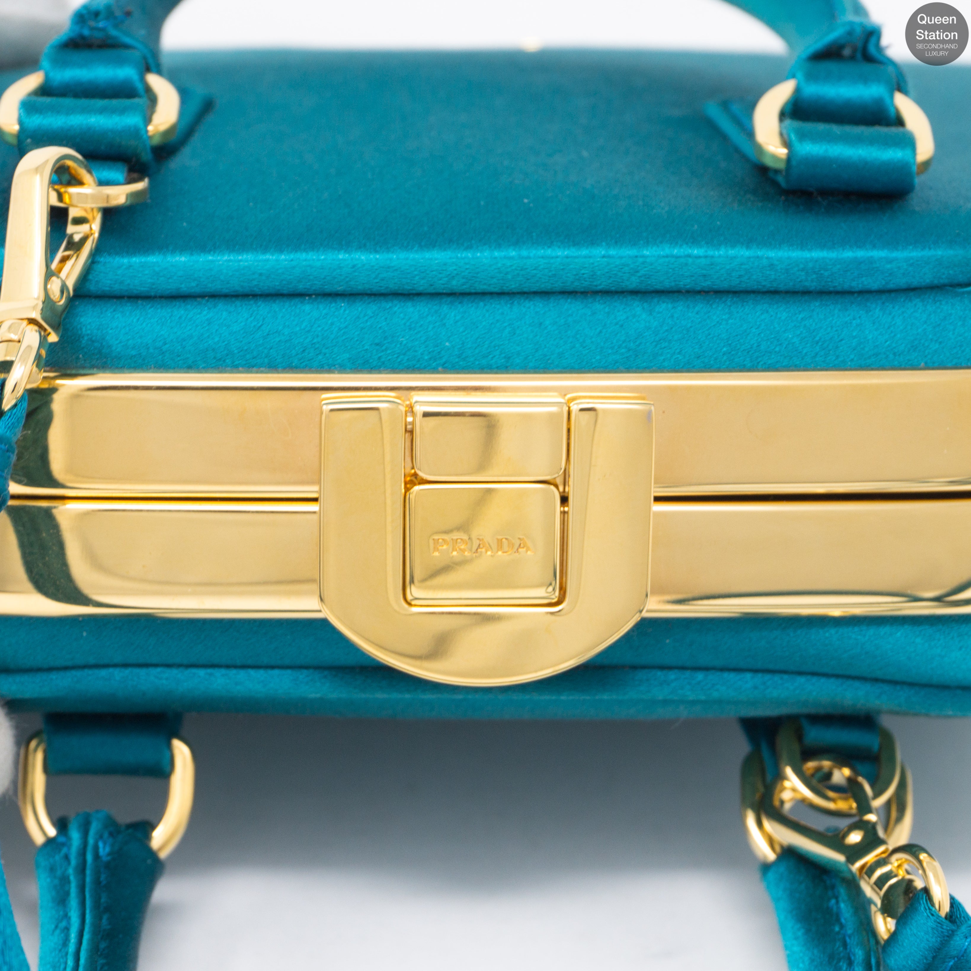 Turquoise Satin Evening Bag