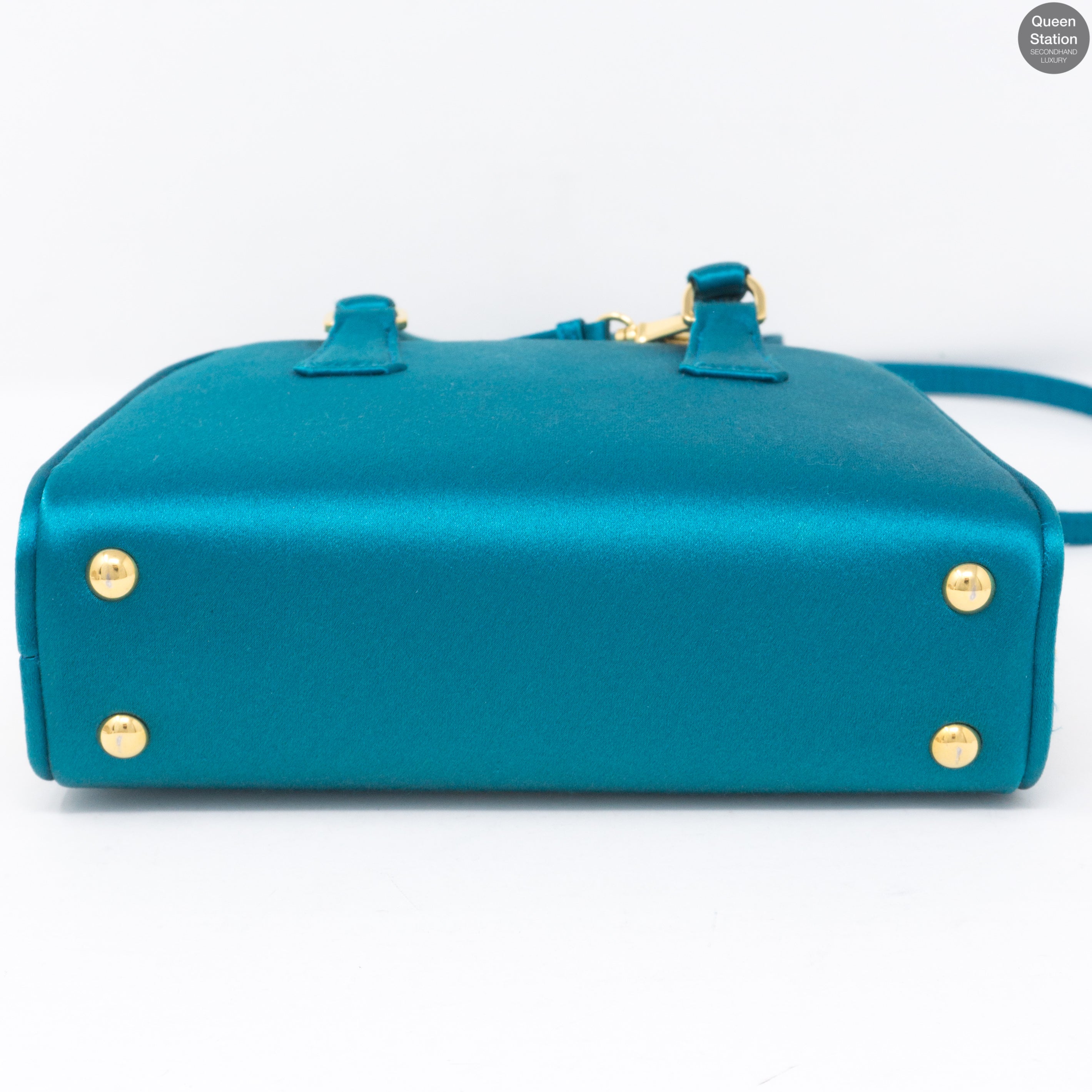 Turquoise Satin Evening Bag