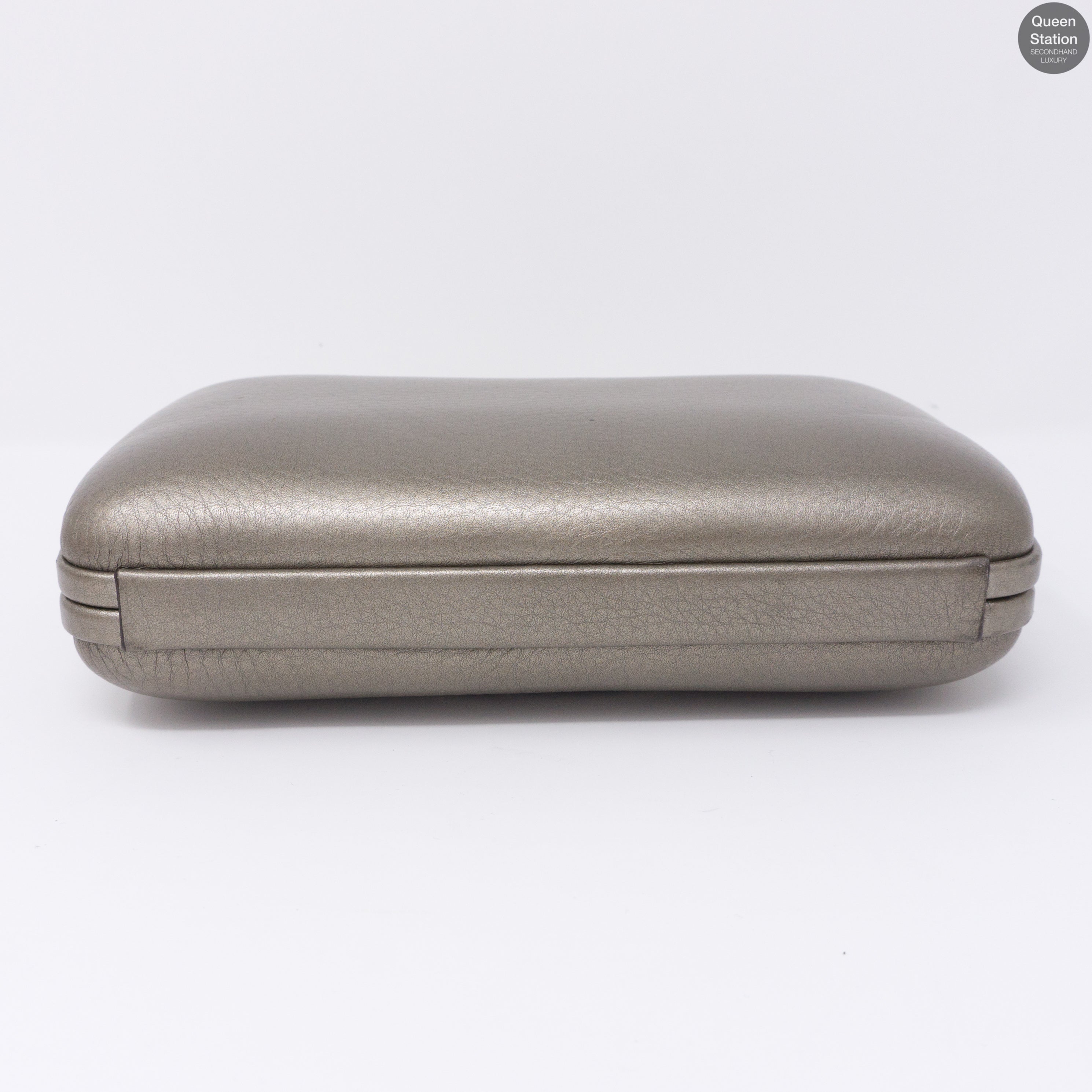 Broadway Minaudiere Leather Hard Clutch