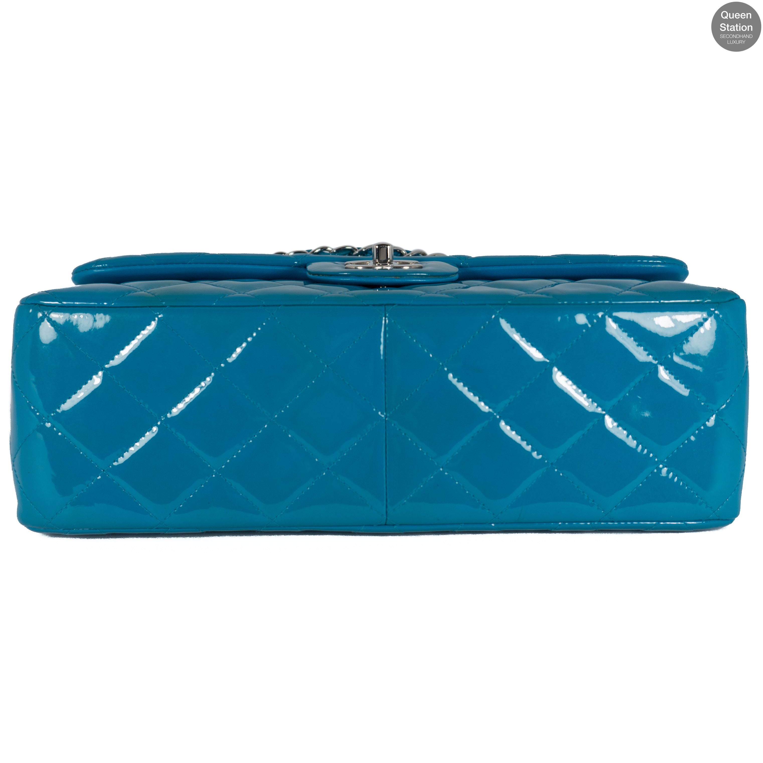 Classic Double Flap Jumbo Turquoise Patent Leather