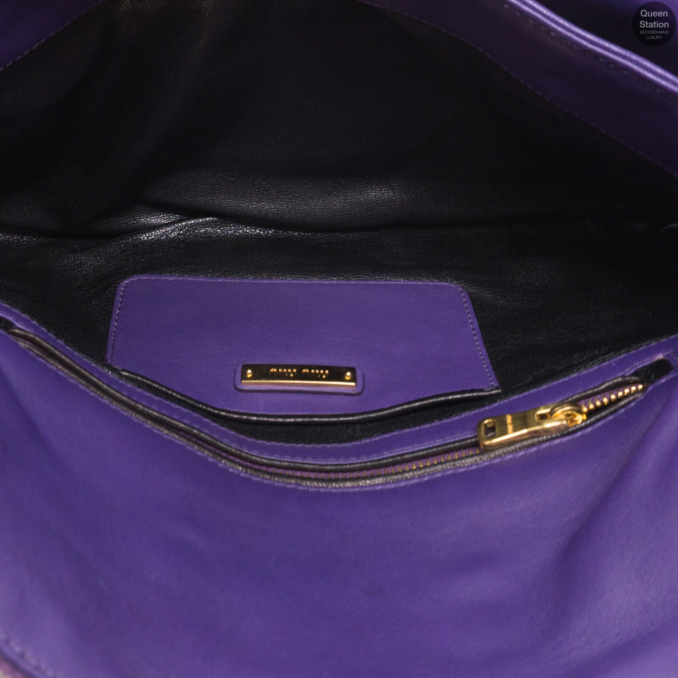 Purple Matelasse Nappa Leather Crossbody Bag