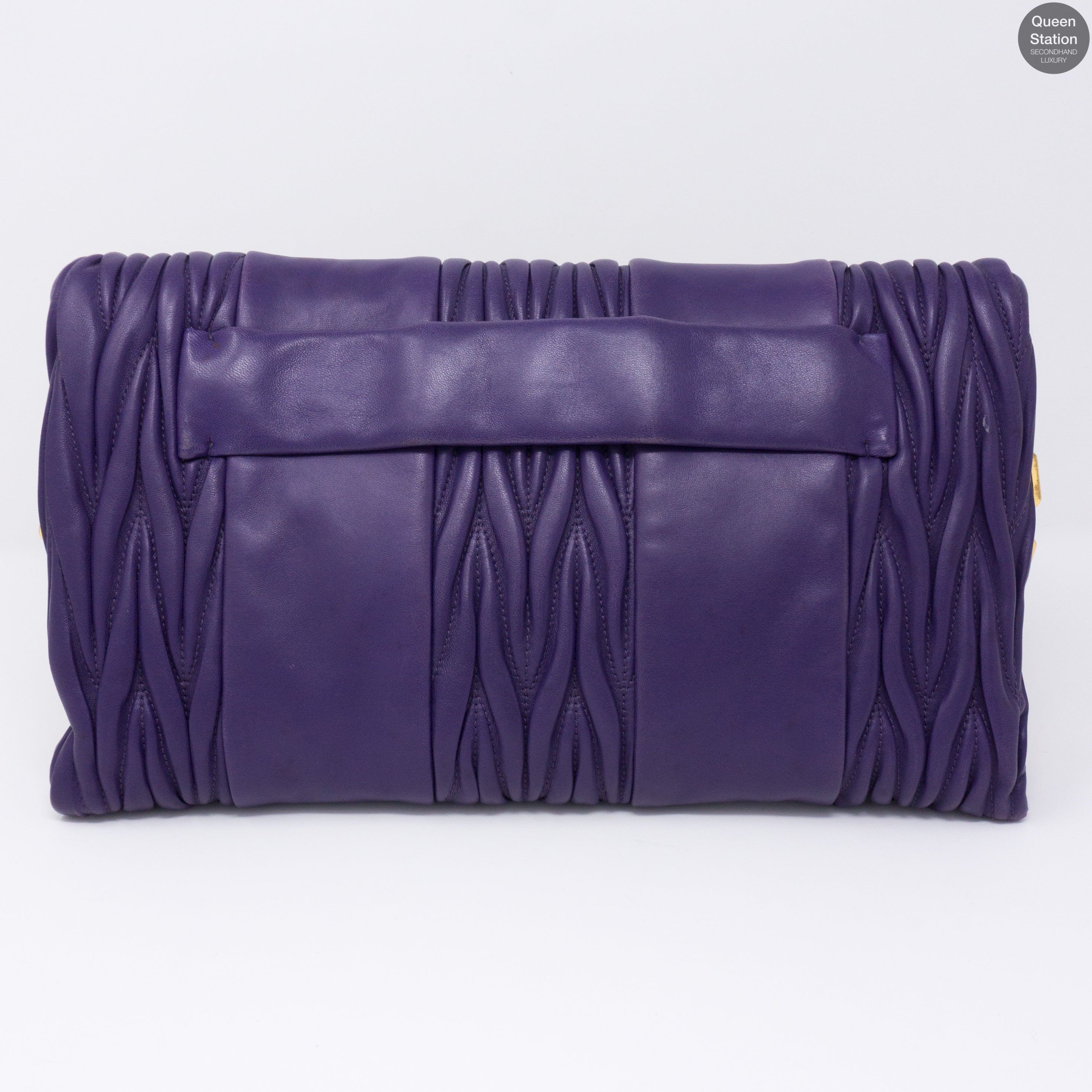 Purple Matelasse Nappa Leather Crossbody Bag