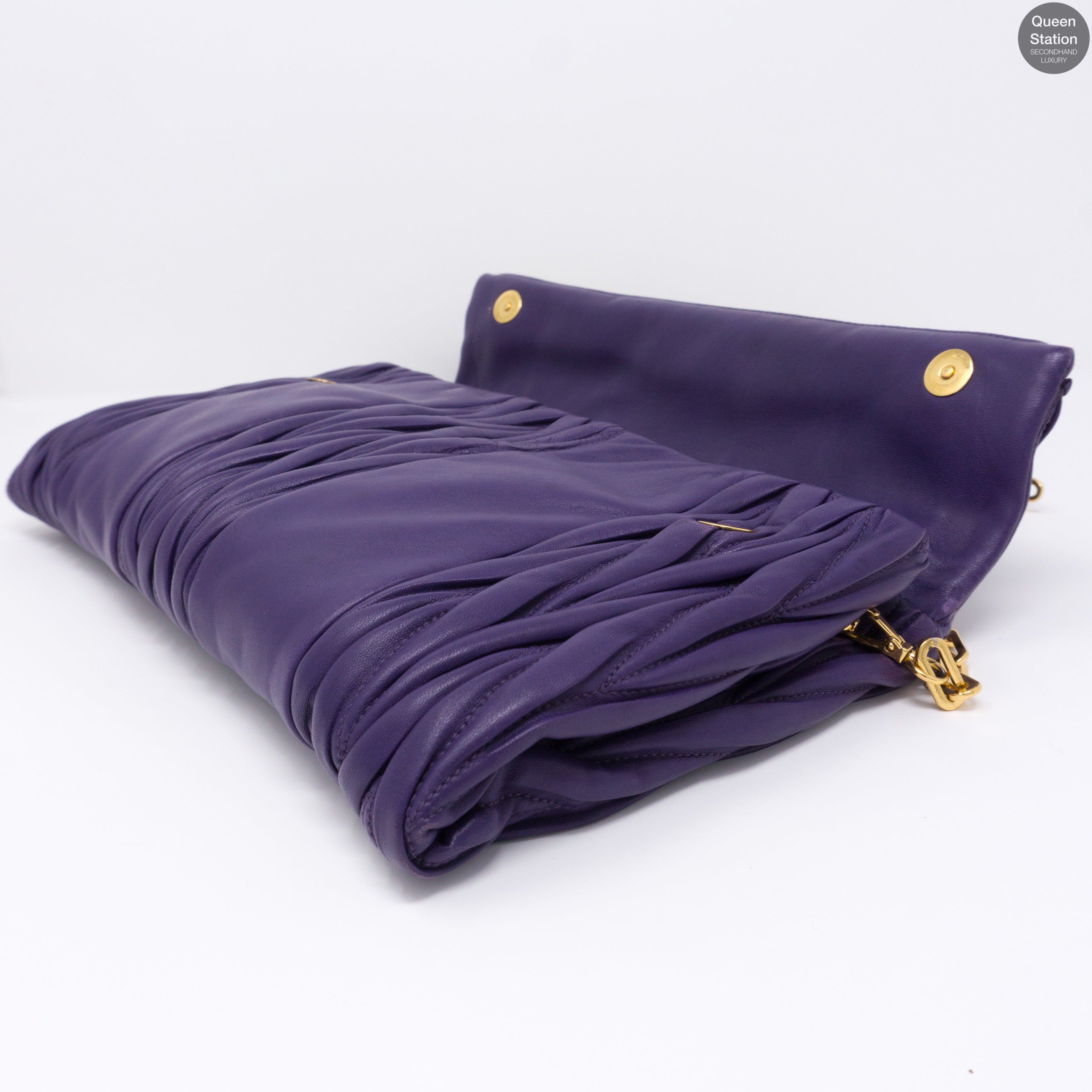 Purple Matelasse Nappa Leather Crossbody Bag