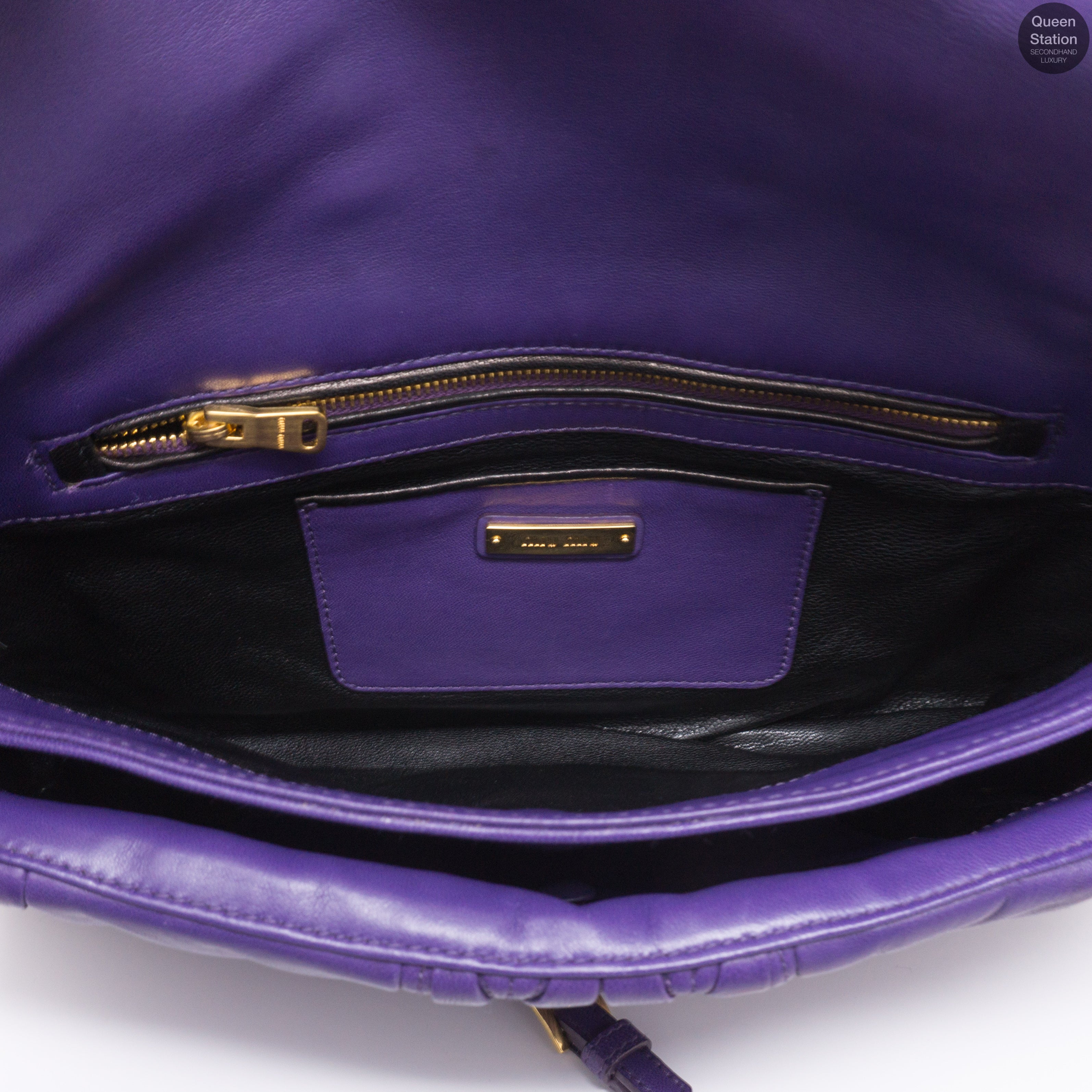 Purple Matelasse Nappa Leather Crossbody Bag