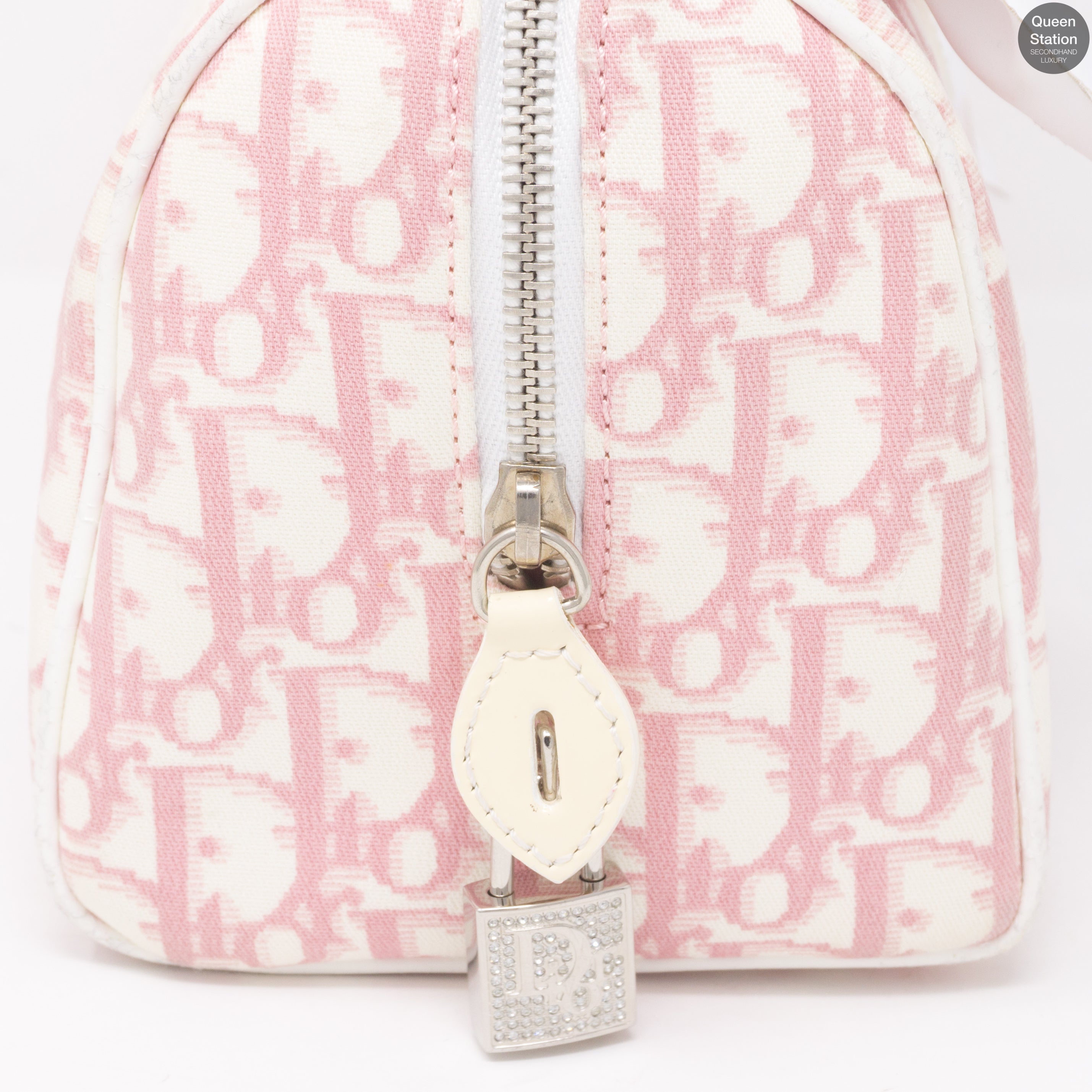 Pink Canvas Girly Flowers Boston Bag