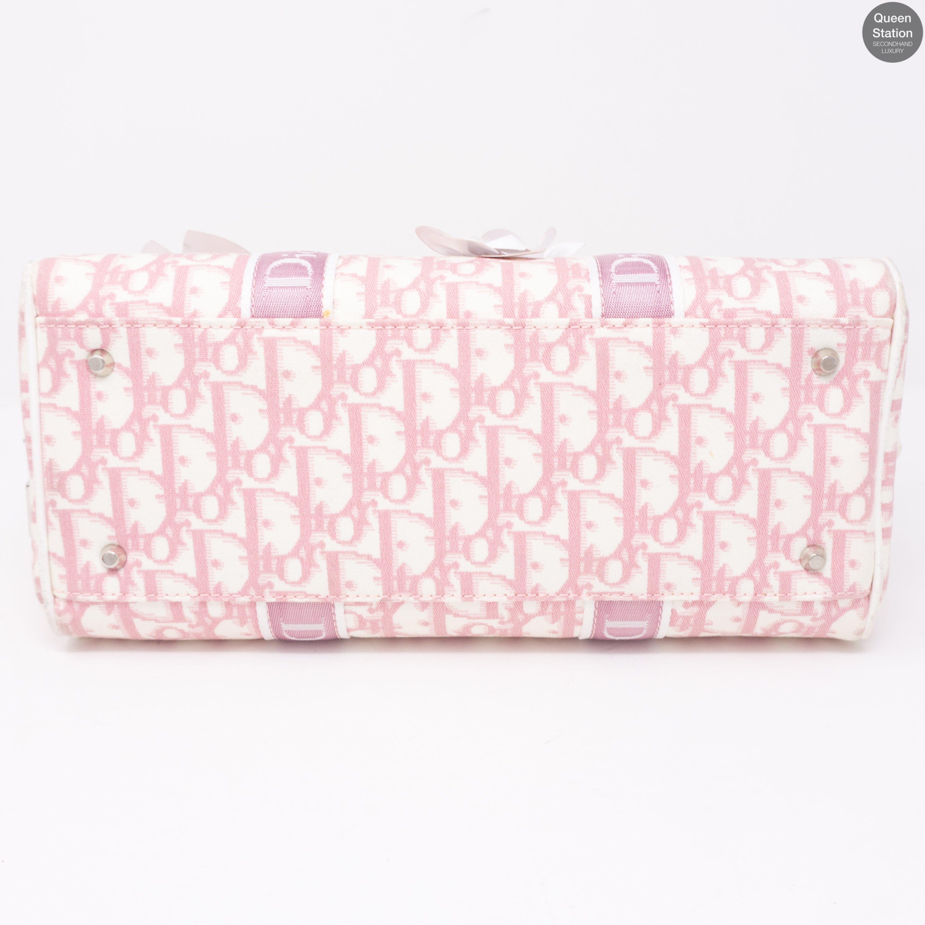 Pink Canvas Girly Flowers Boston Bag