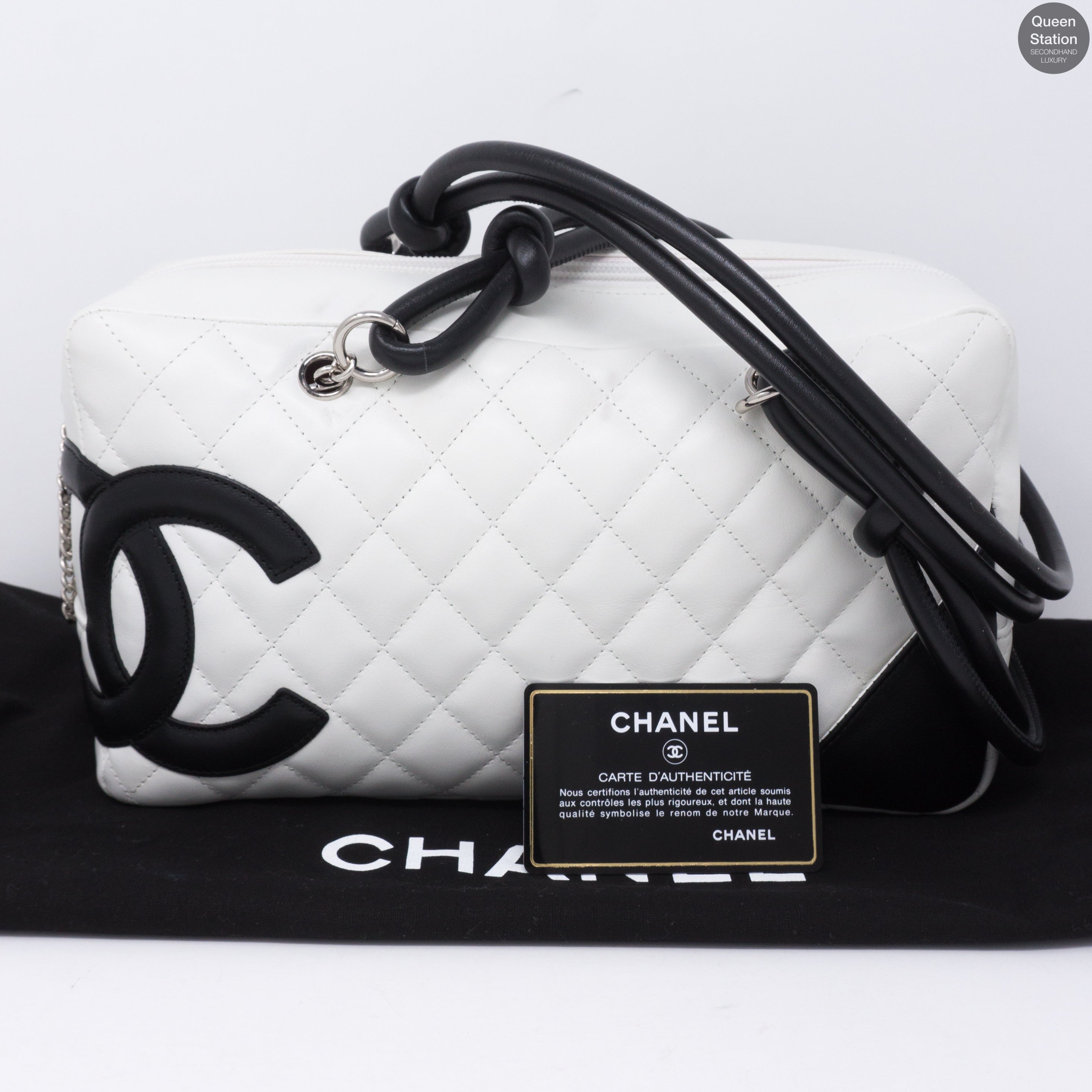 Cambon Bowler Quilted Leather White