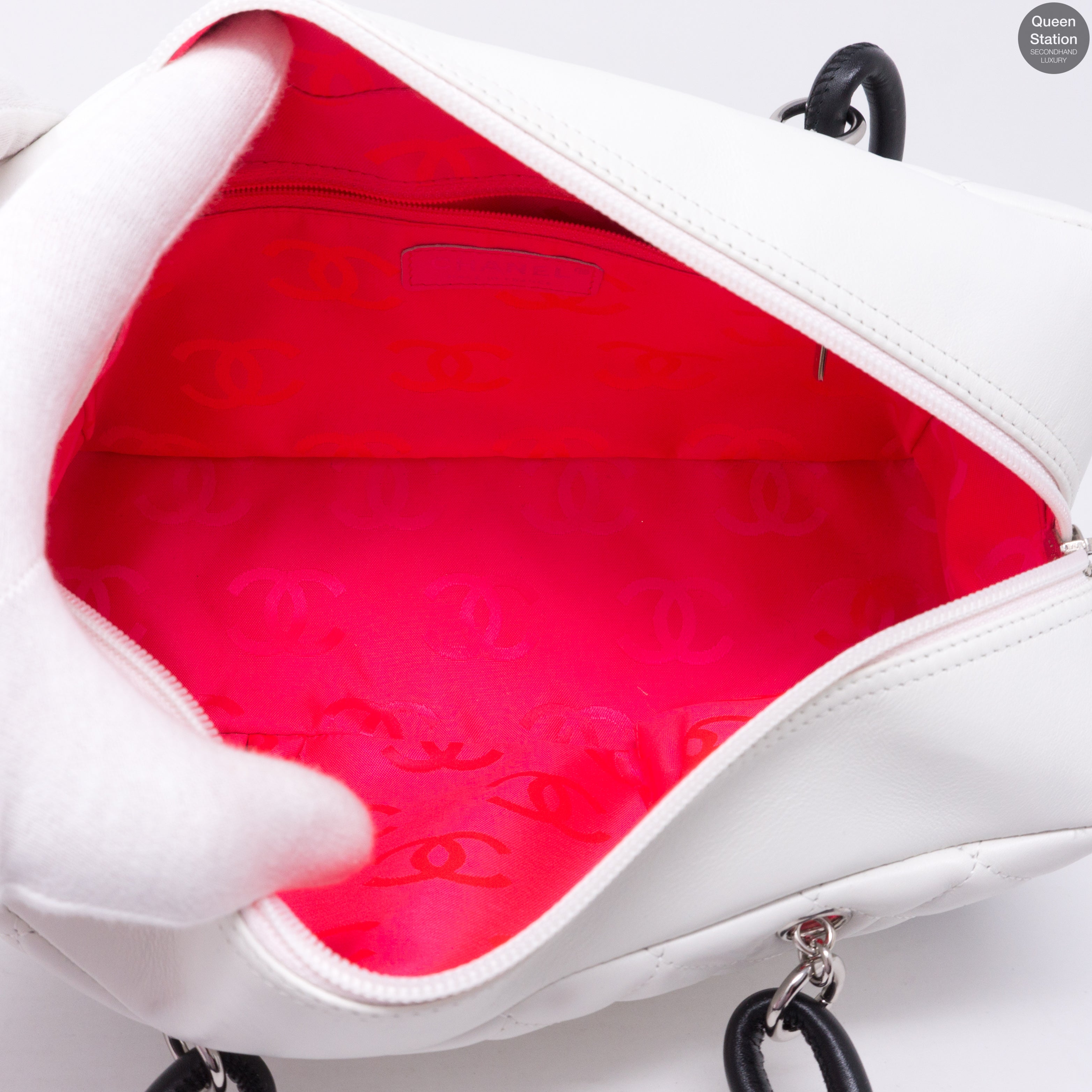 Cambon Bowler Quilted Leather White