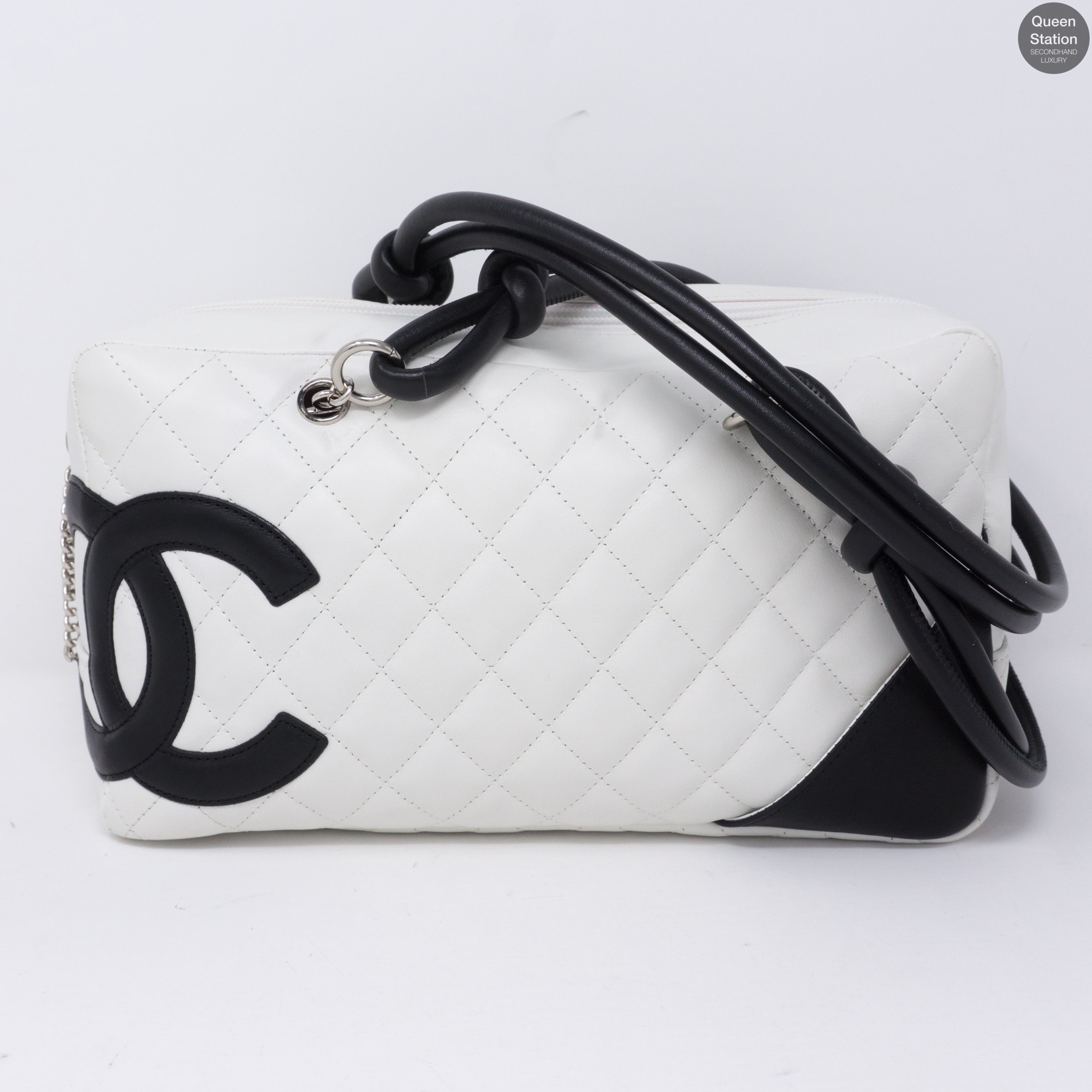 Cambon Bowler Quilted Leather White