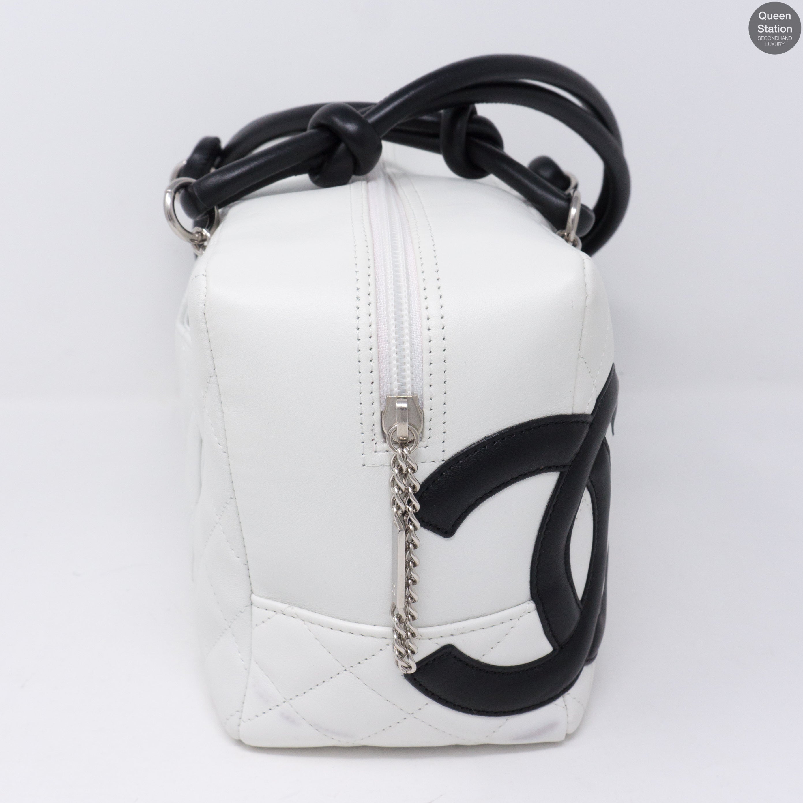 Cambon Bowler Quilted Leather White