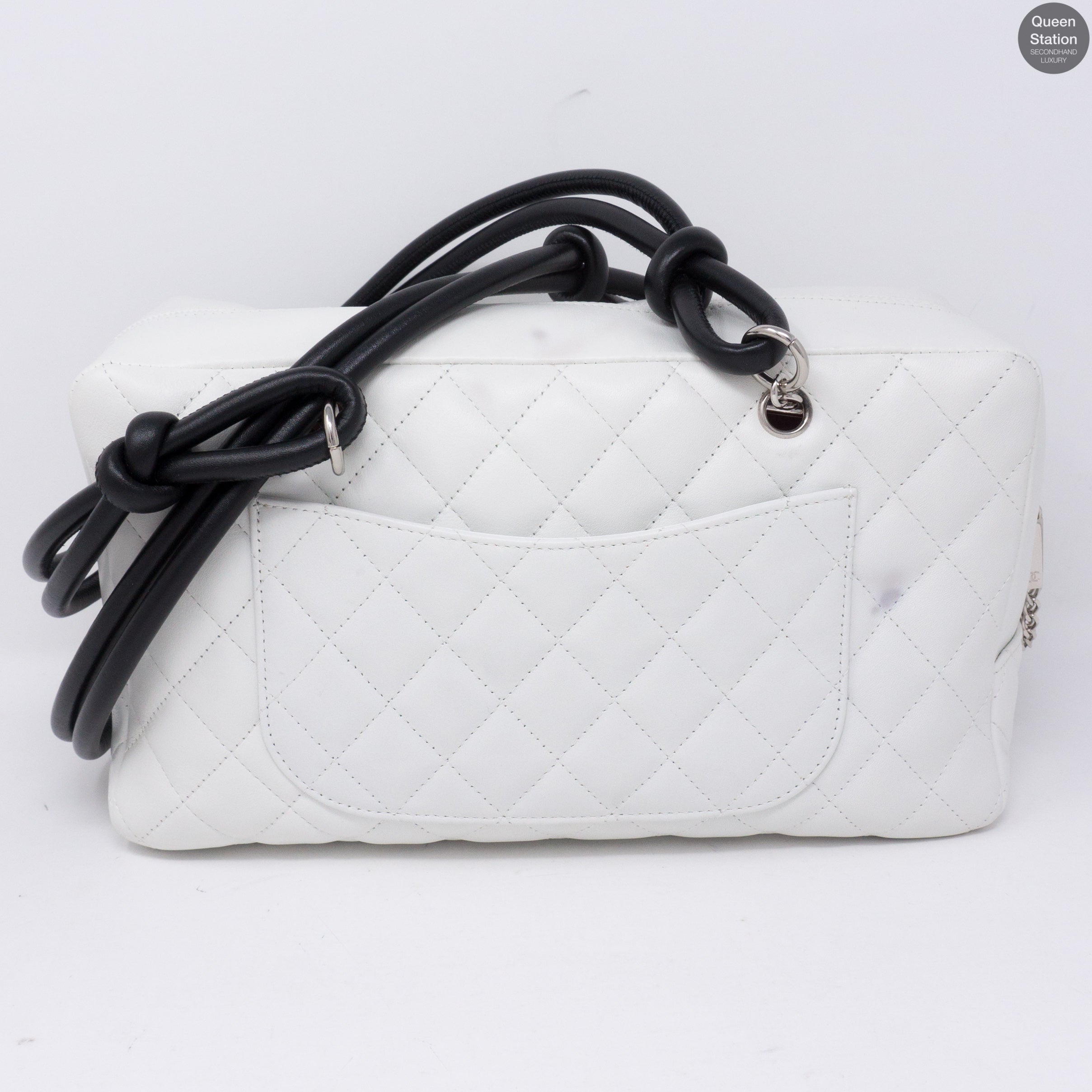 Cambon Bowler Quilted Leather White