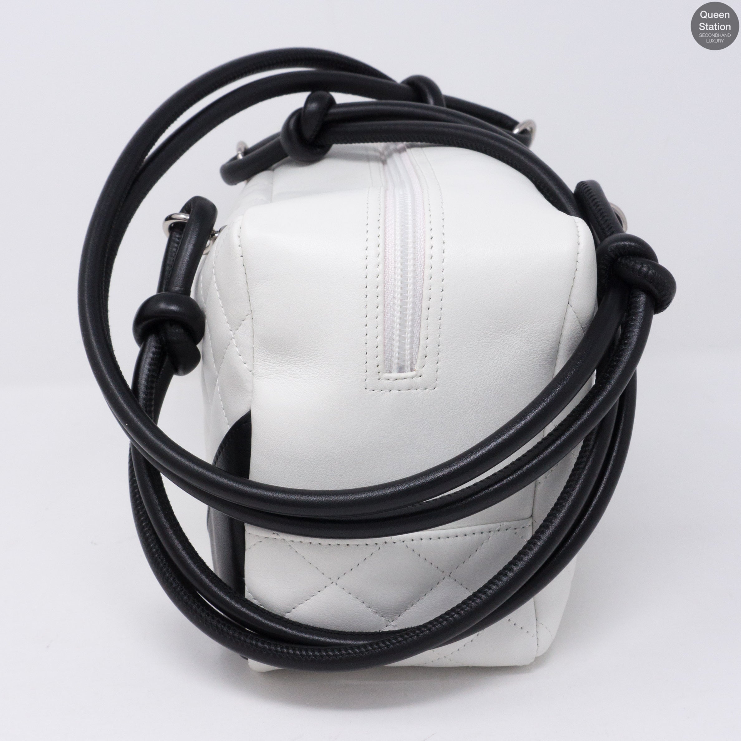 Cambon Bowler Quilted Leather White