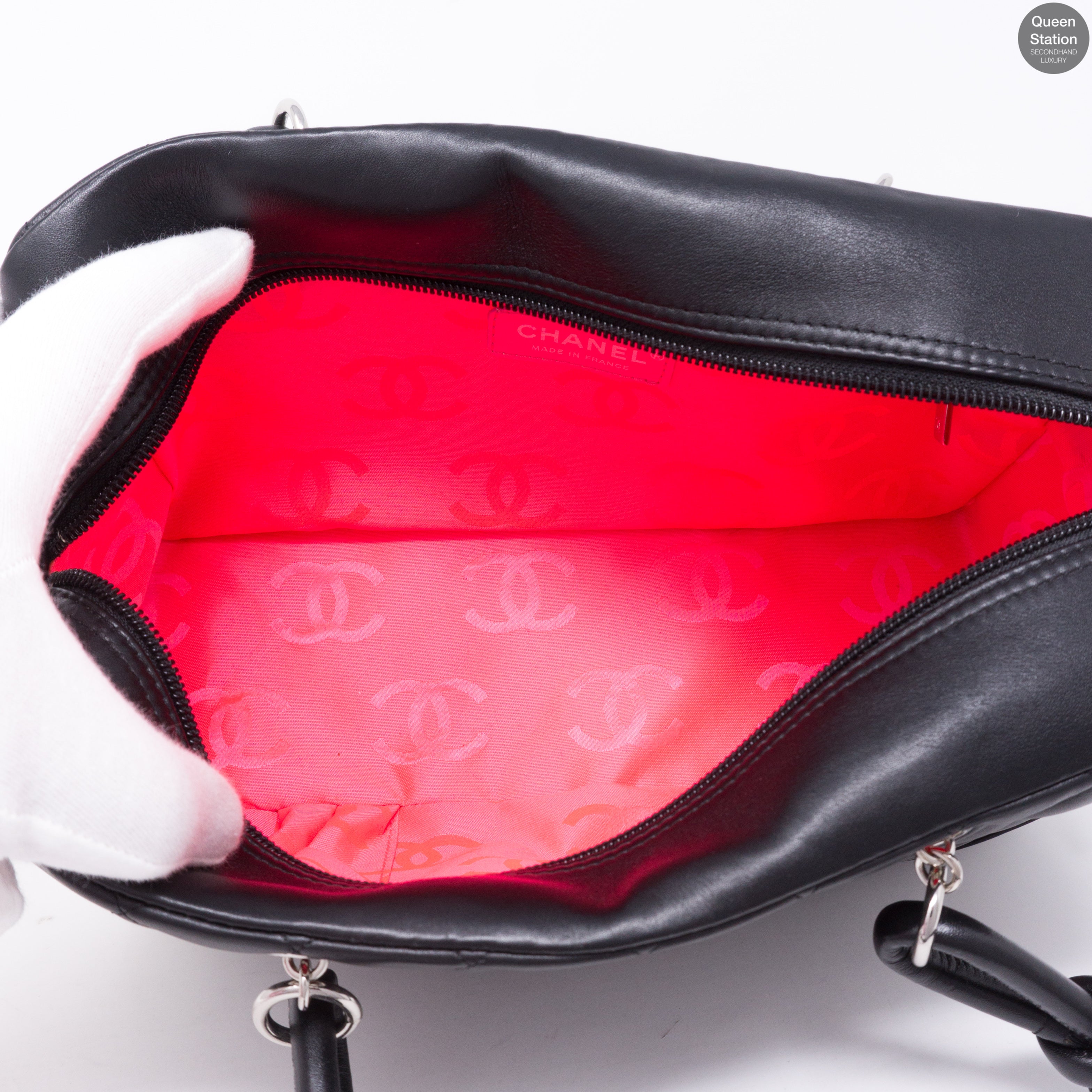 Cambon Bowler Quilted Leather Black