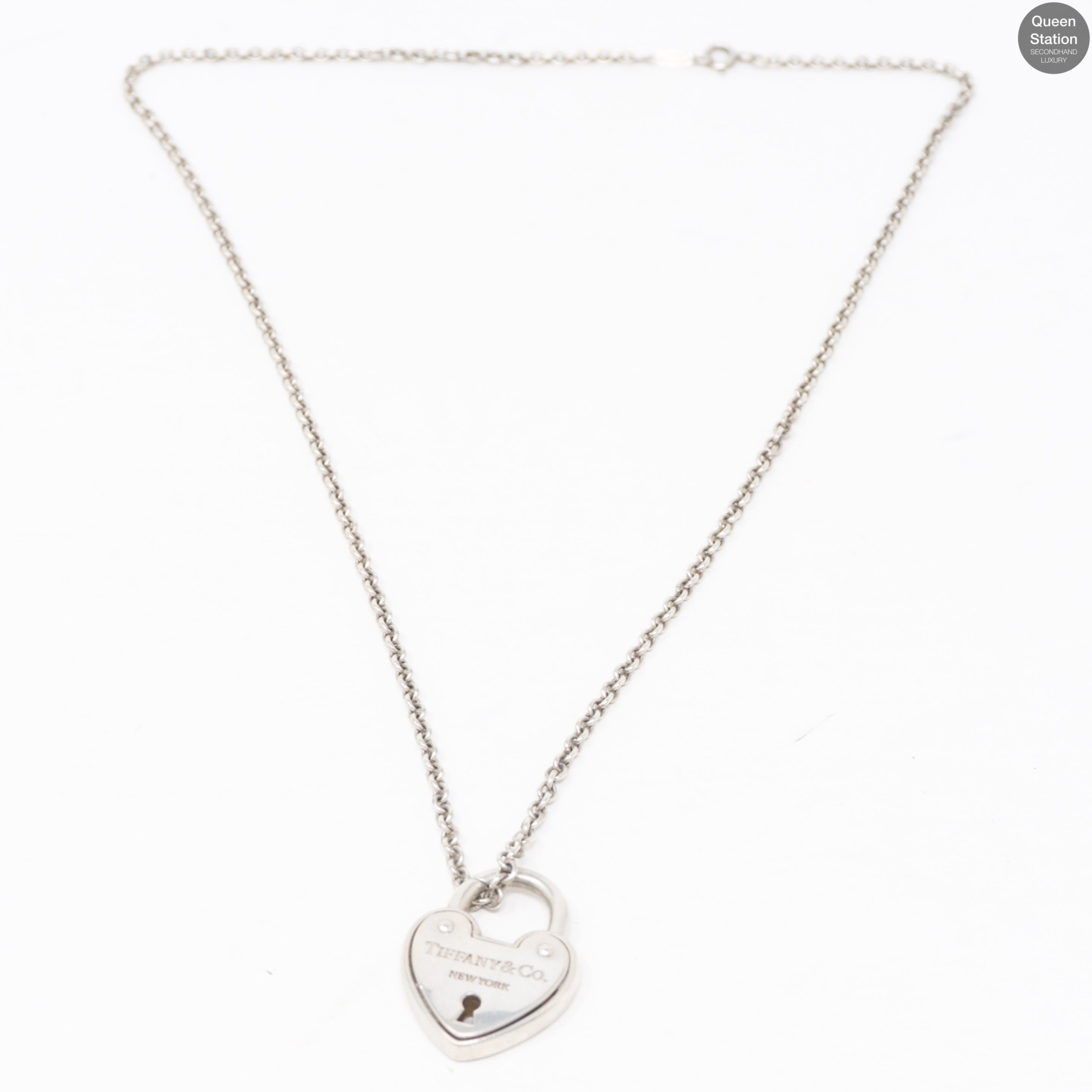Sterling Silver Heart Arc Lock Pendant