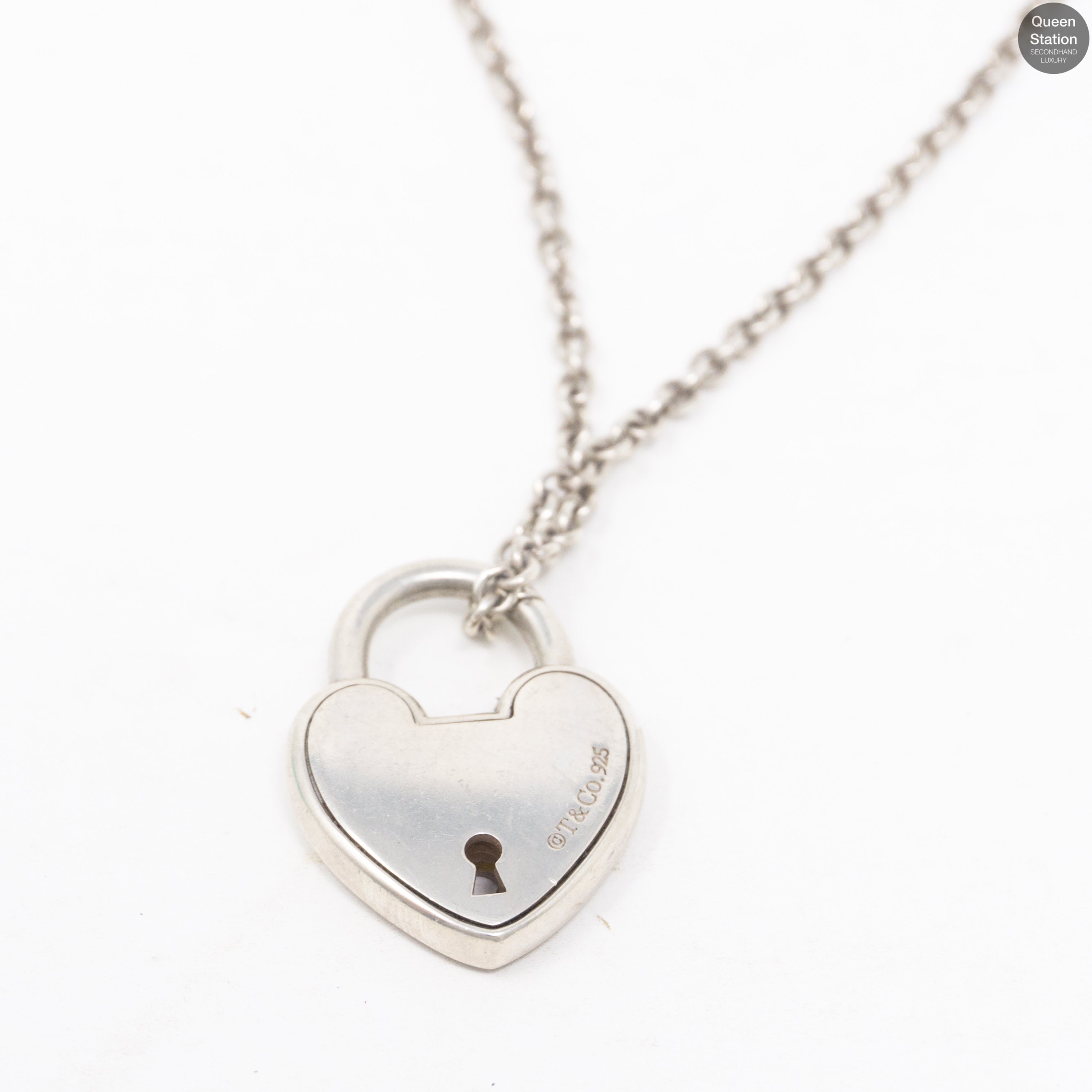 Sterling Silver Heart Arc Lock Pendant