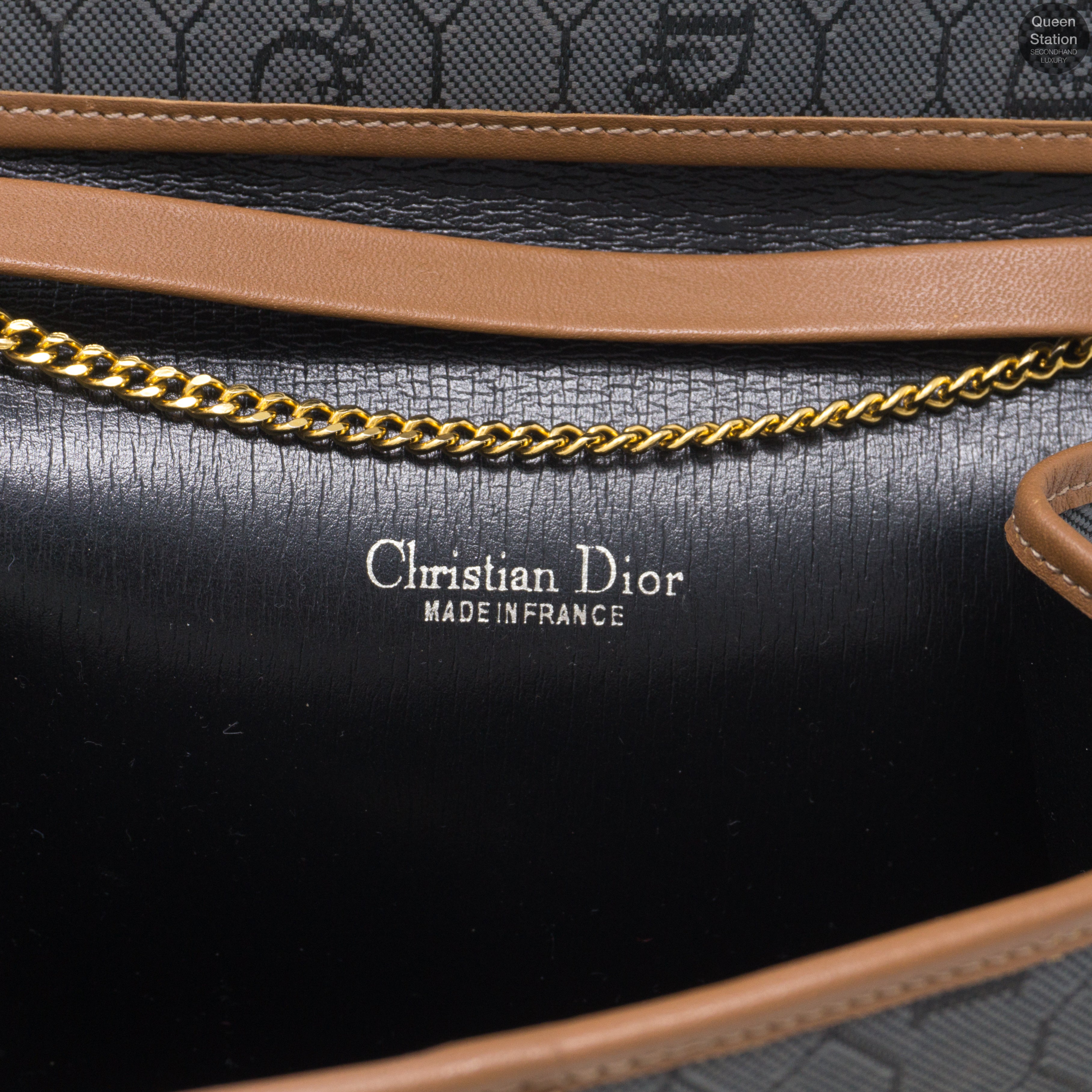 Gray Canvas Chain Clutch