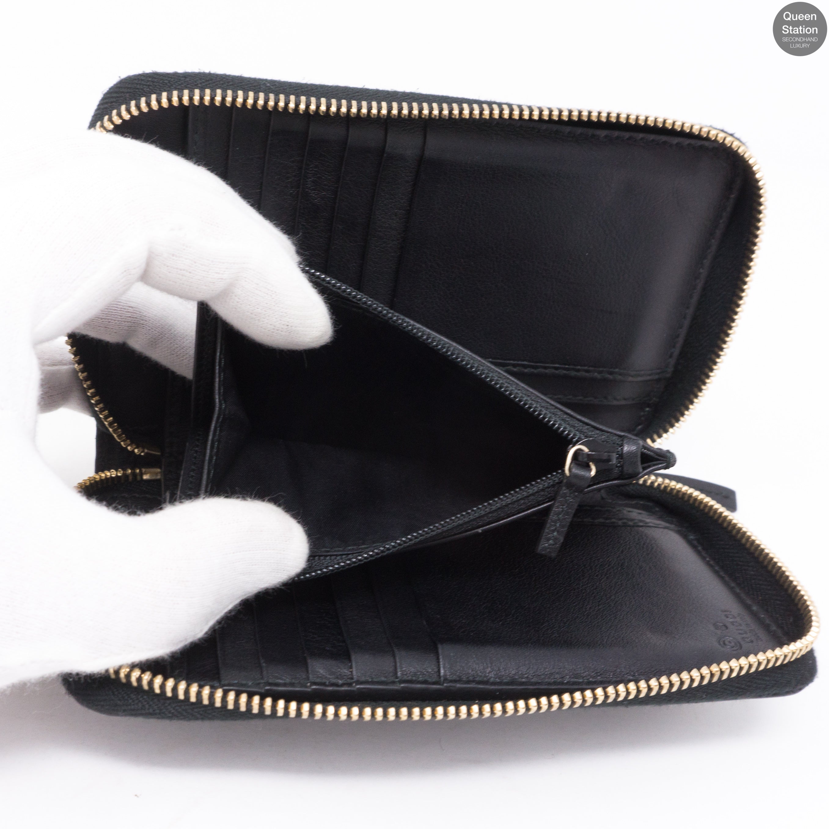 Zip Around Coin Wallet Black Leather