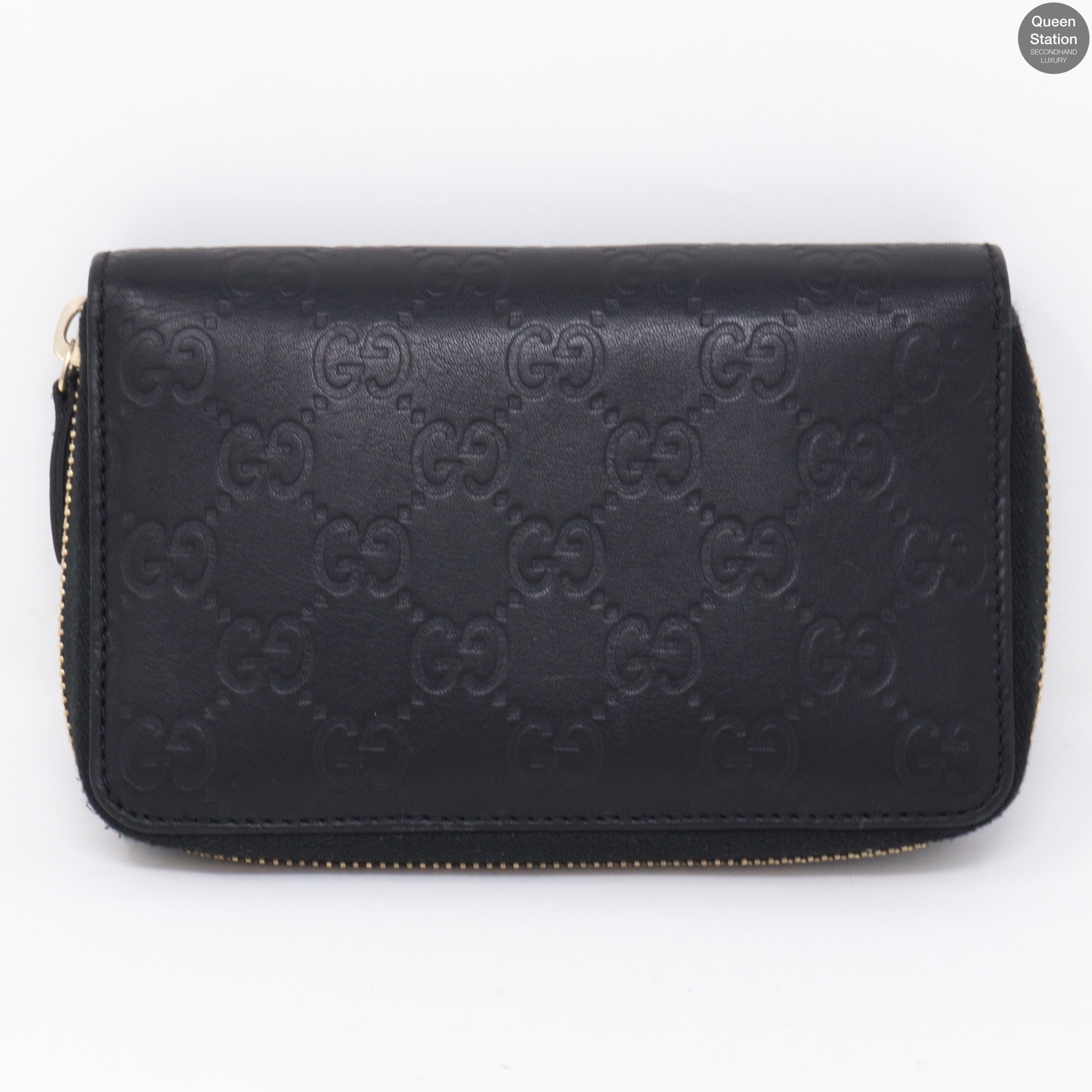 Zip Around Coin Wallet Black Leather