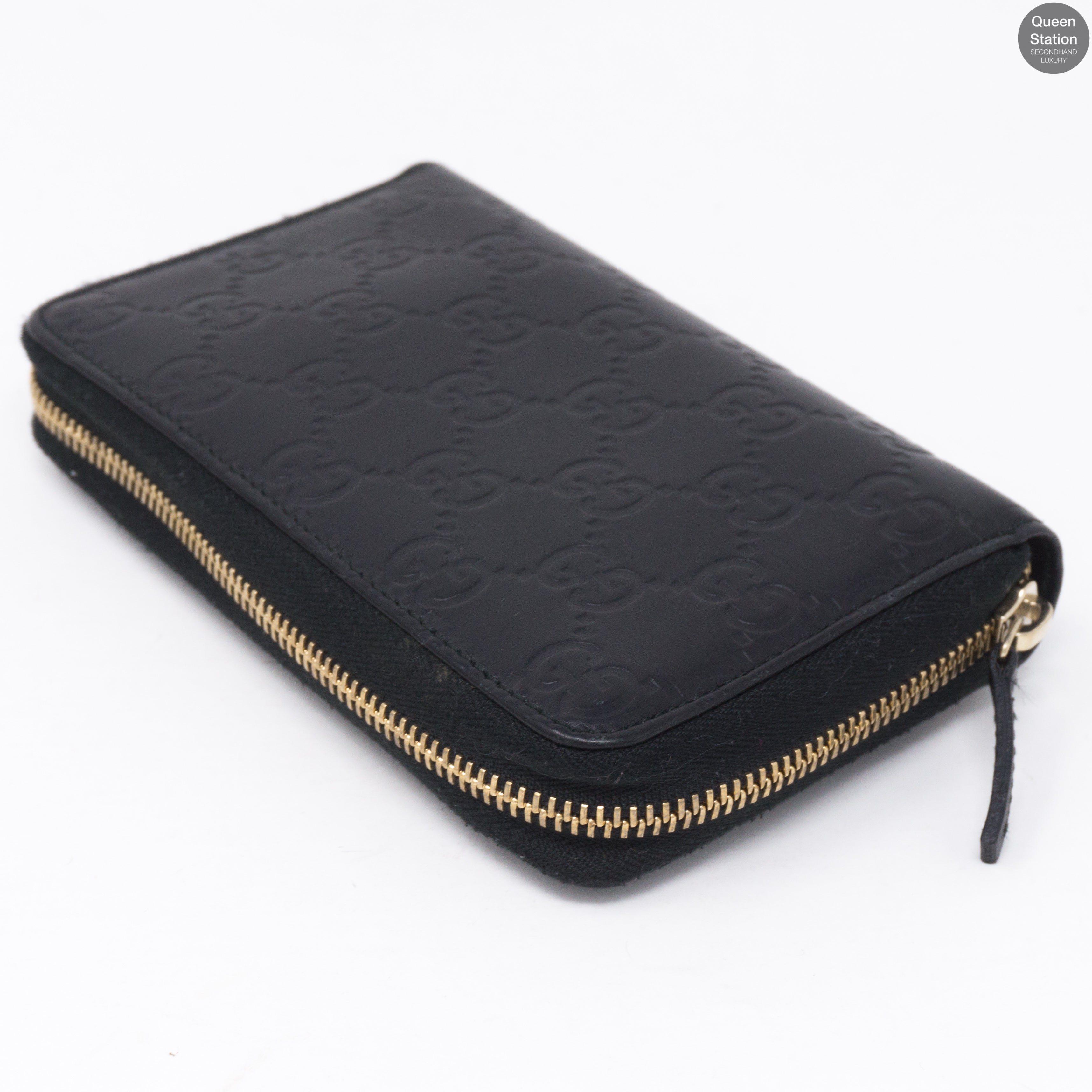 Zip Around Coin Wallet Black Leather