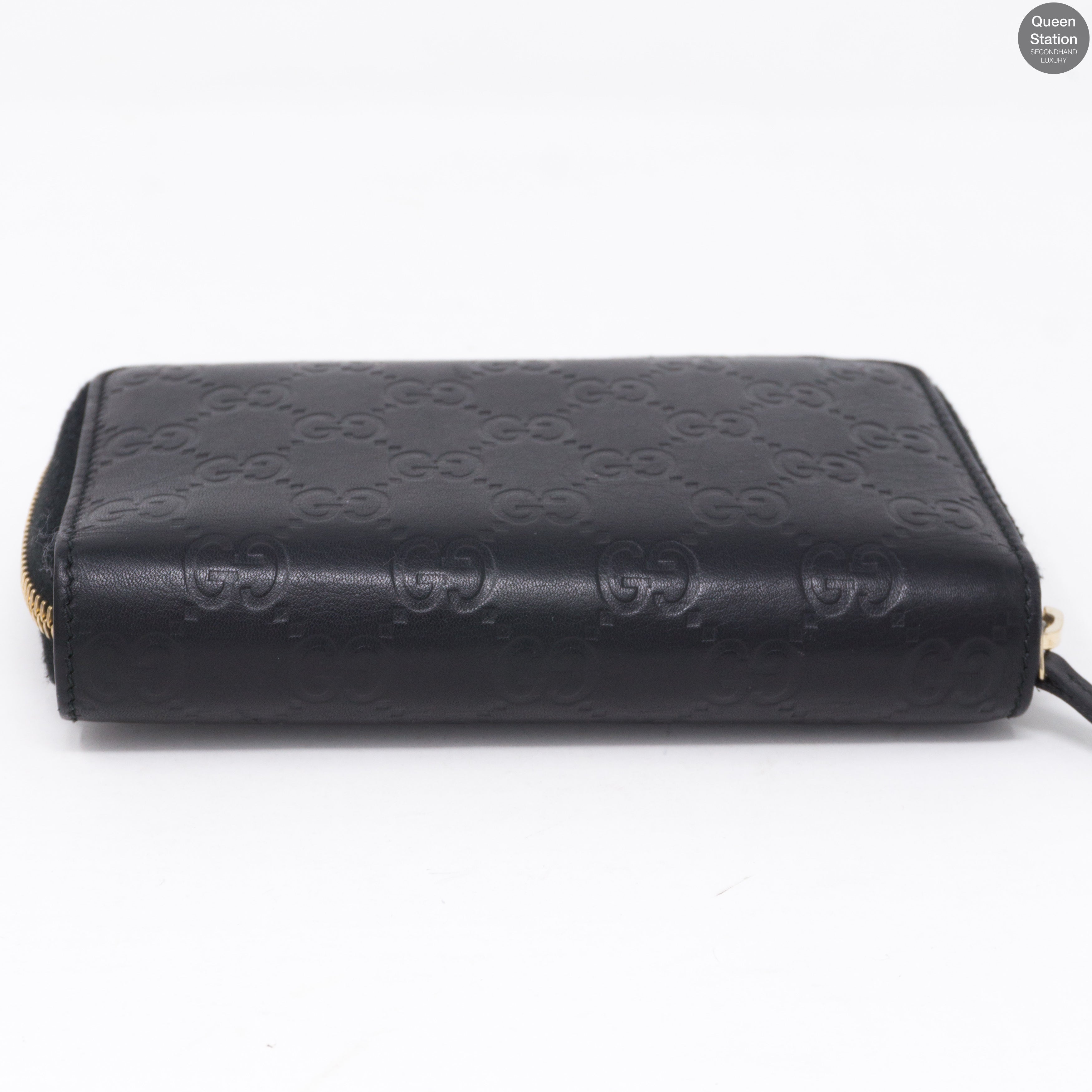 Zip Around Coin Wallet Black Leather