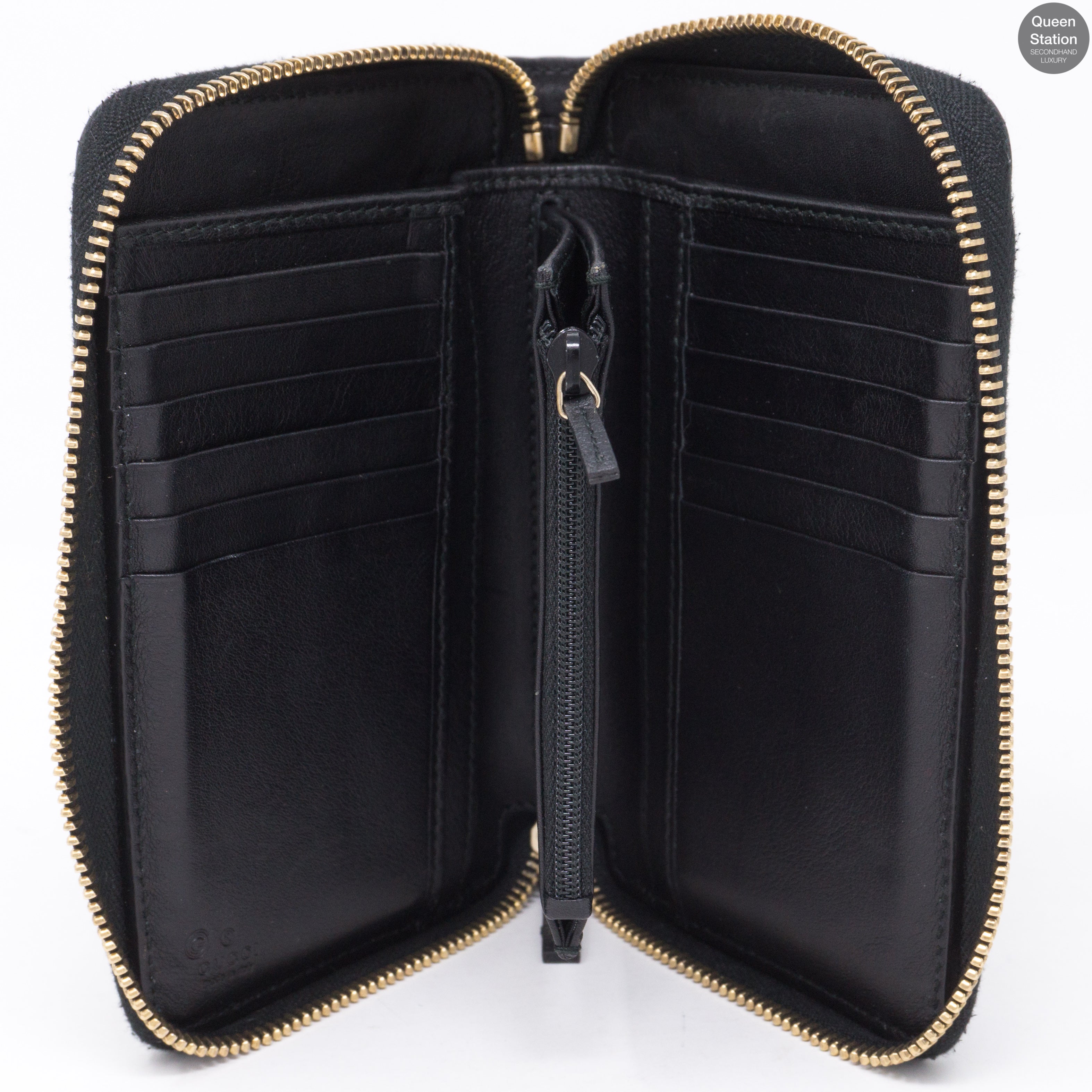 Zip Around Coin Wallet Black Leather