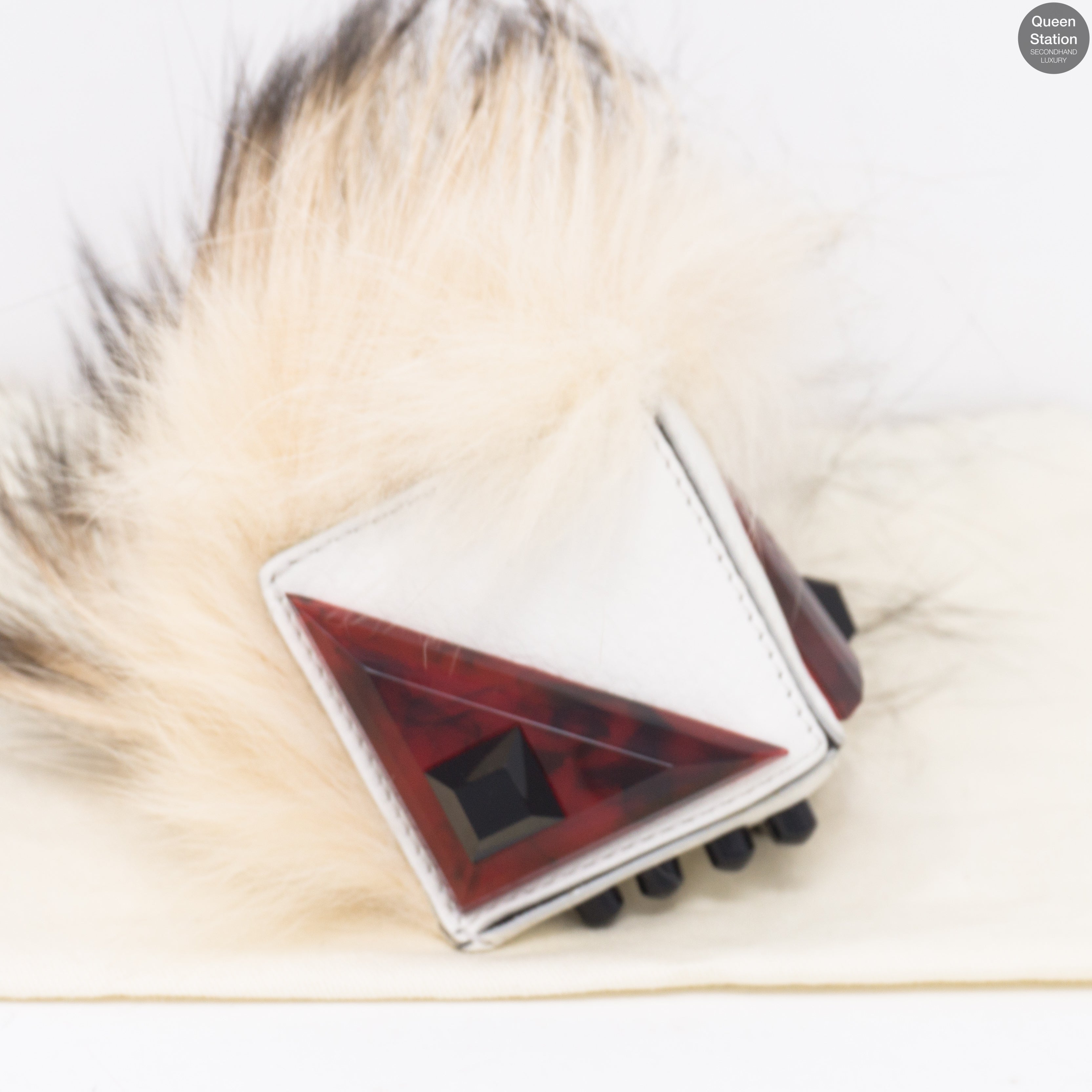 Prism Triangle Monster Fur Purse Charm