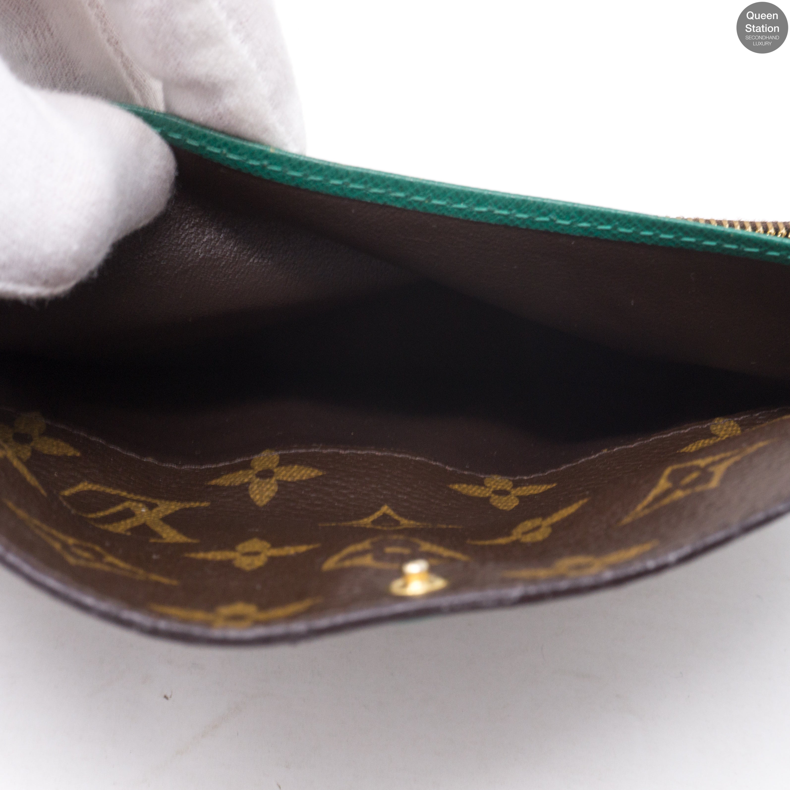 Emilie Monogram Green Wallet