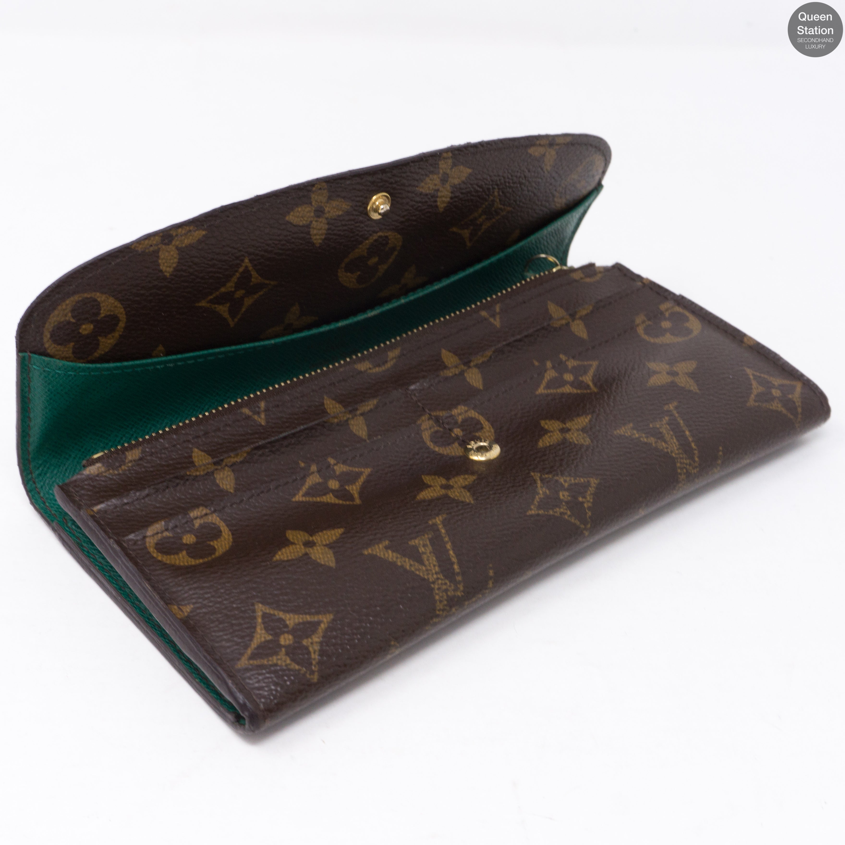 Emilie Monogram Green Wallet