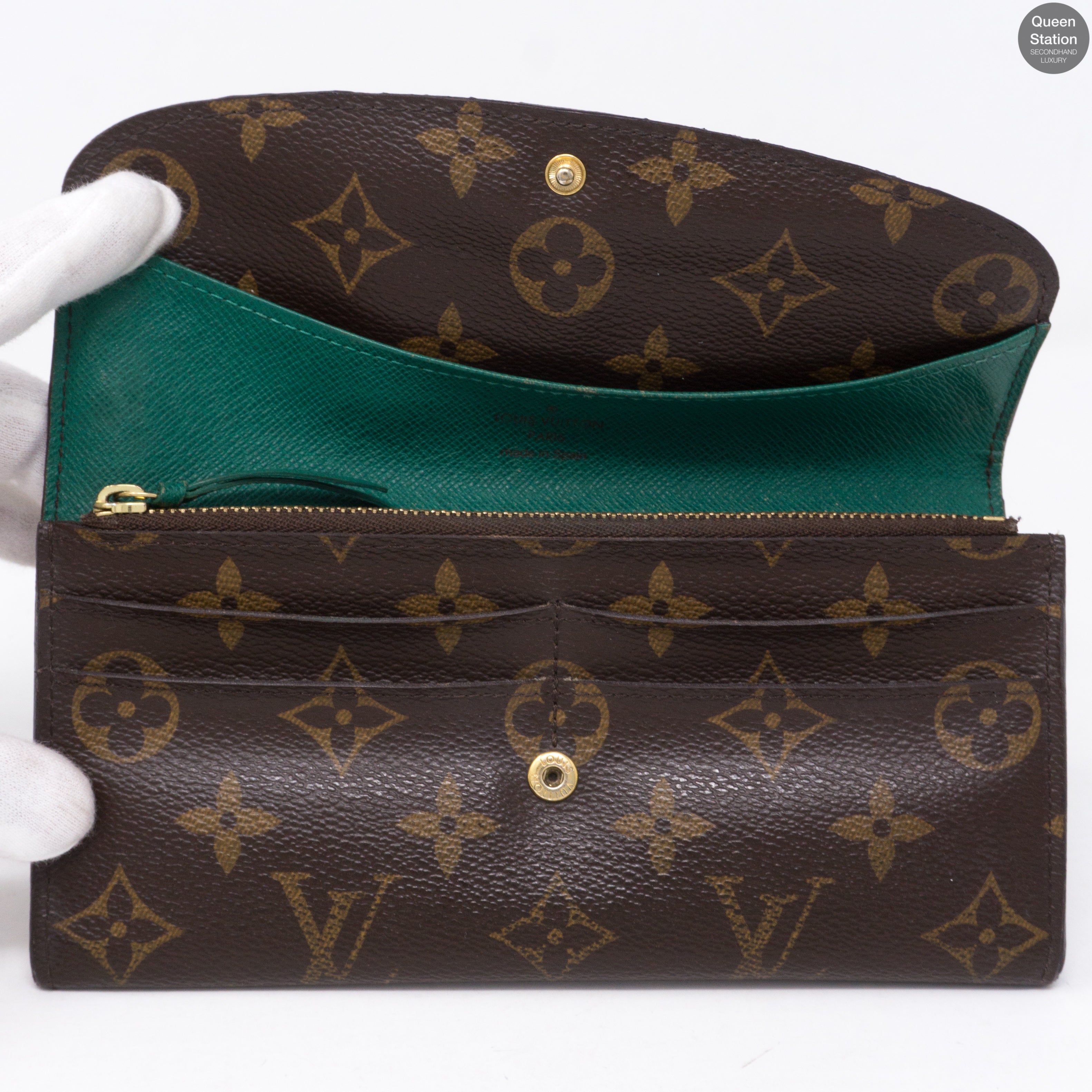 Emilie Monogram Green Wallet