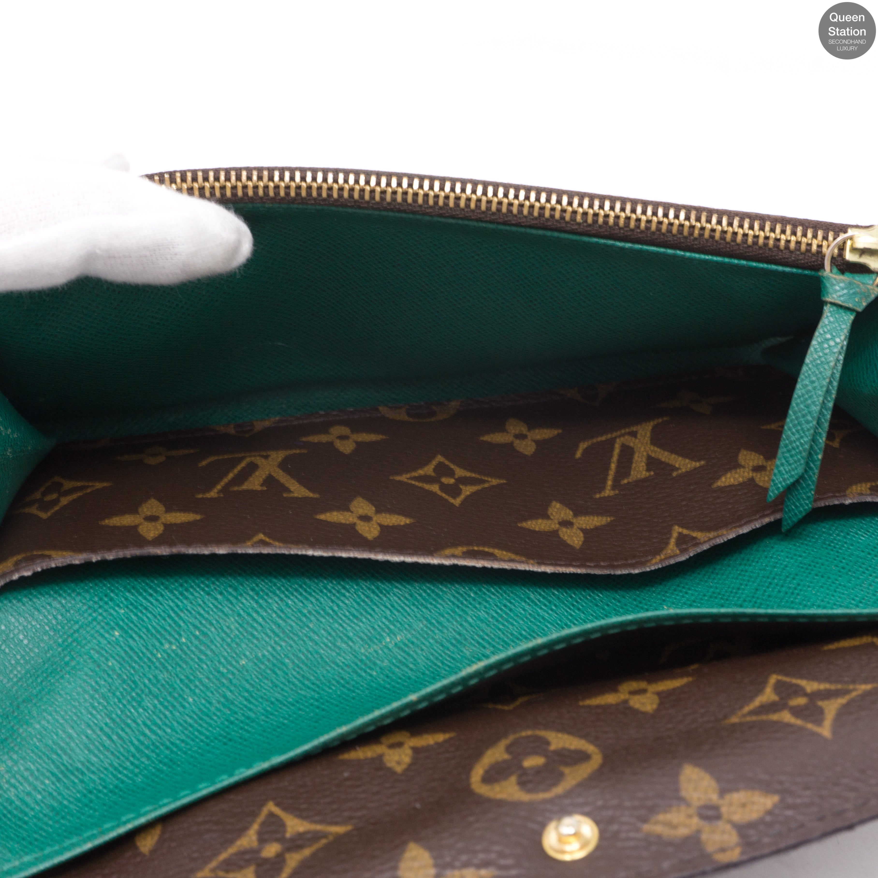 Emilie Monogram Green Wallet