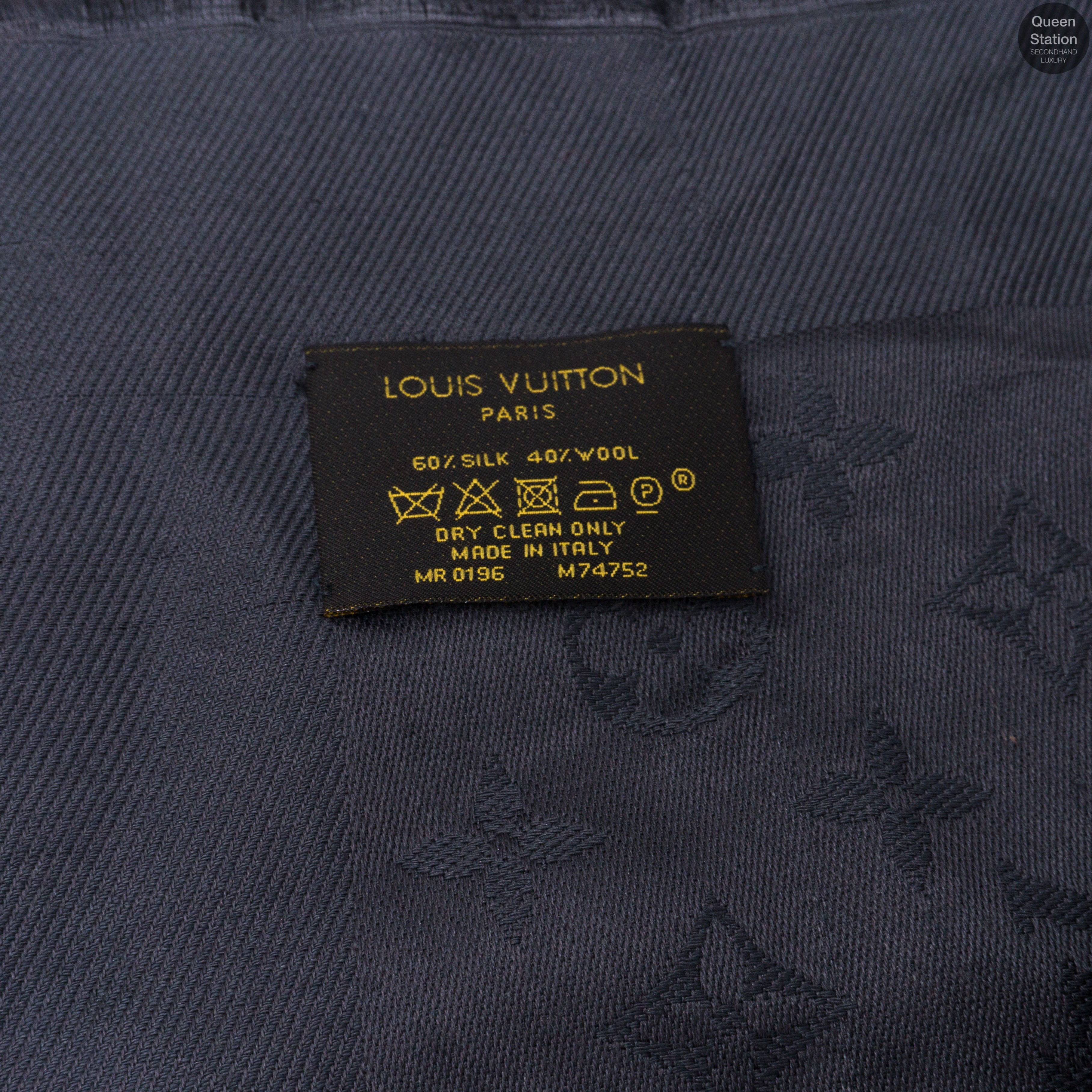 Charcoal Grey Monogram Shawl