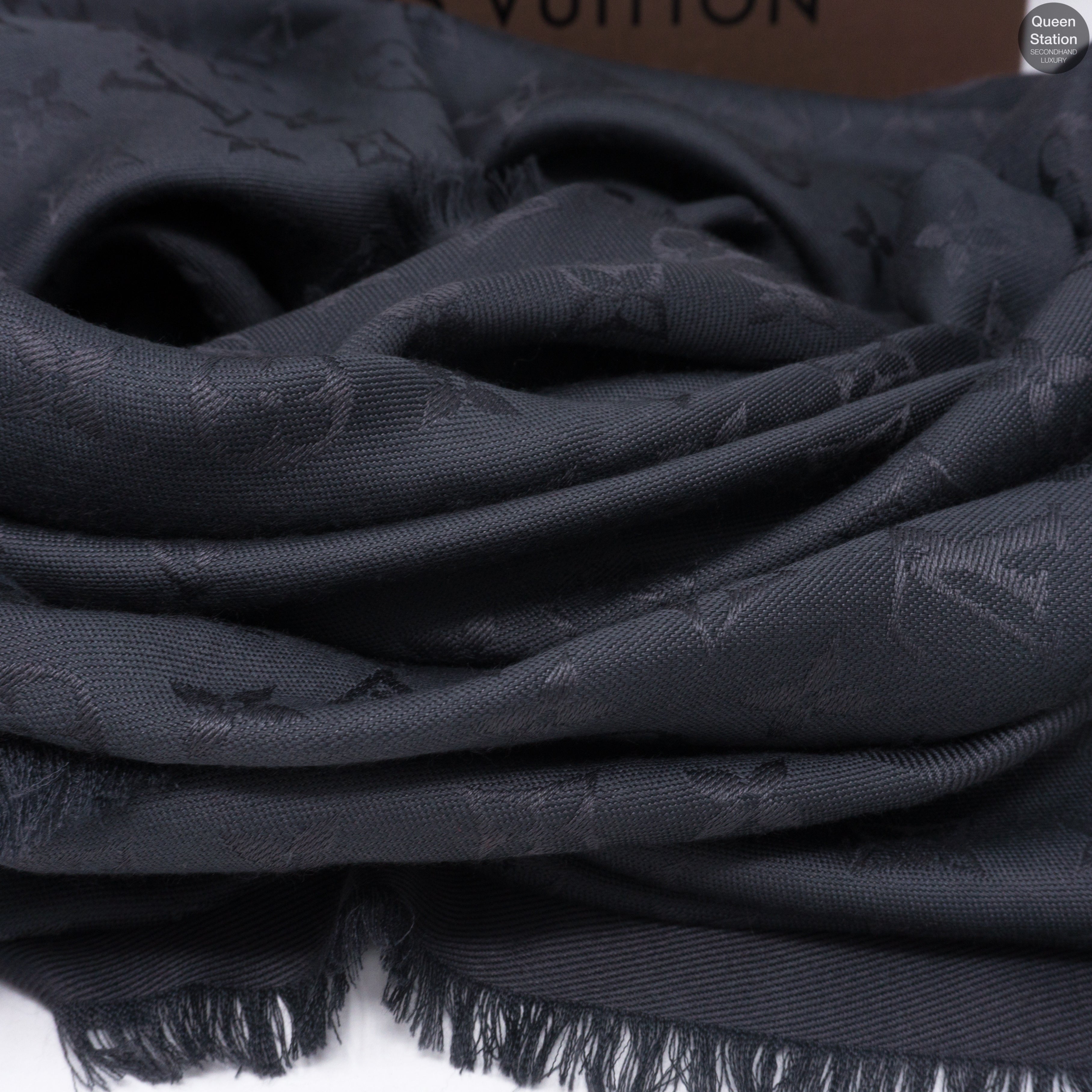 Charcoal Grey Monogram Shawl