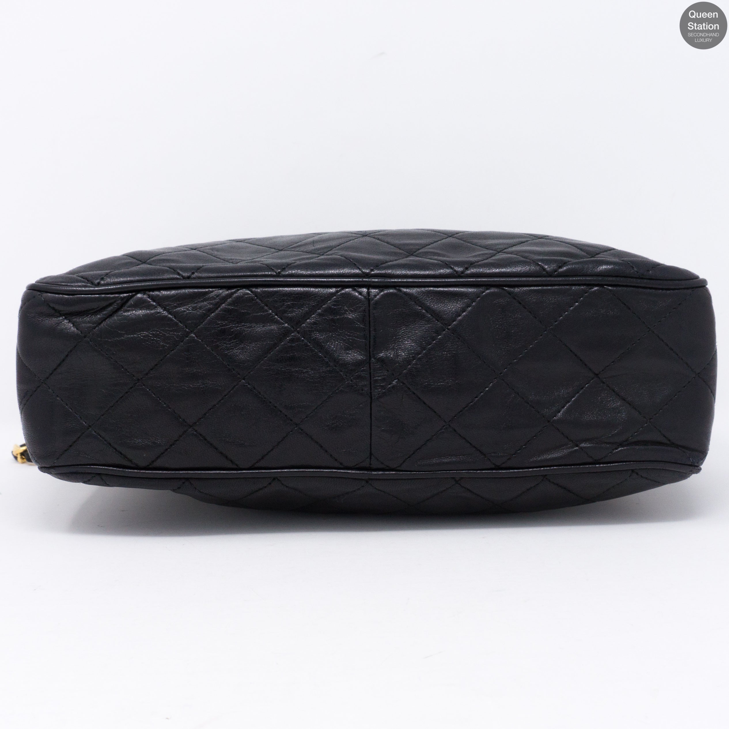 Black CC Diamond Quilted Camera Bag