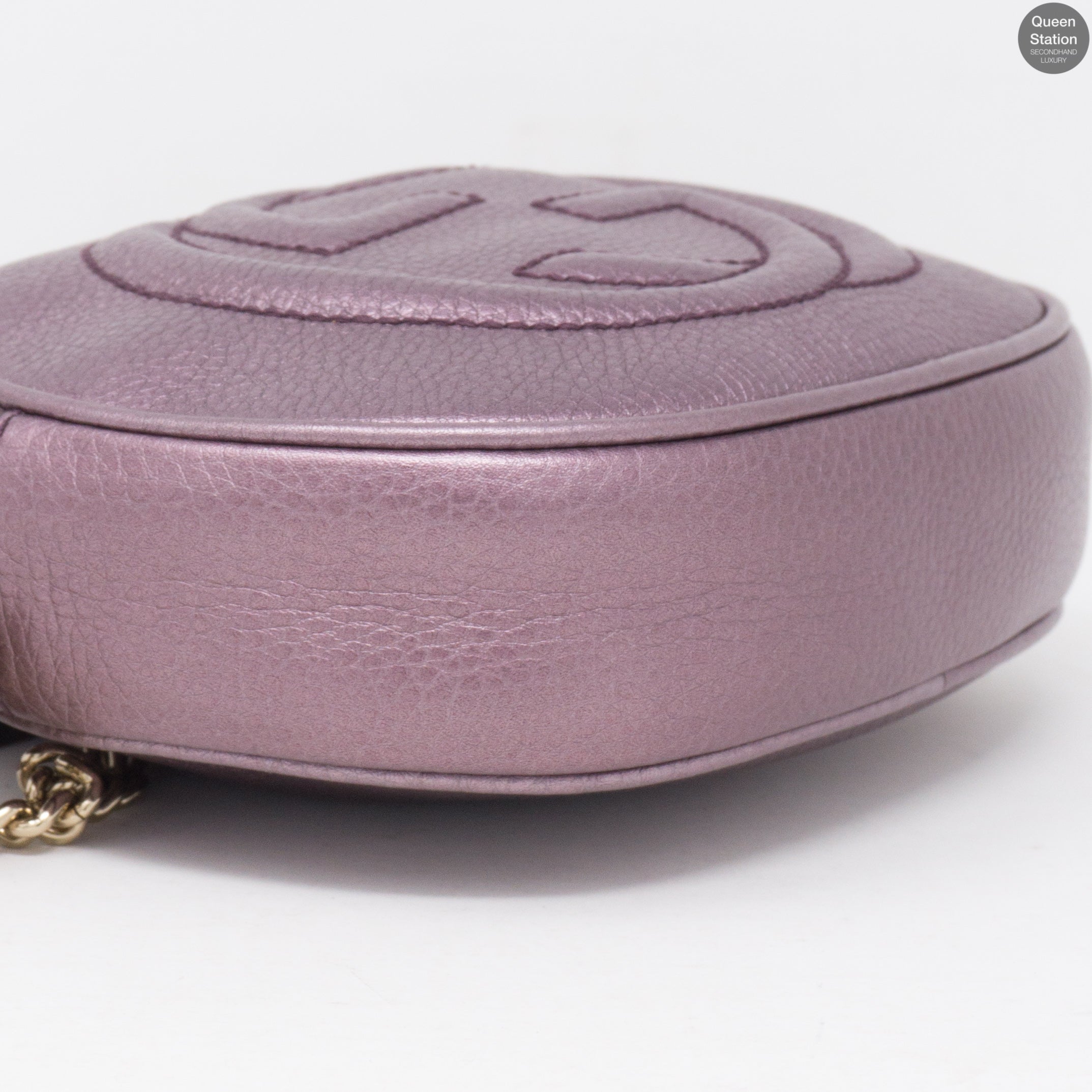 Soho Mini Chain Bag Metallic Purple Leather