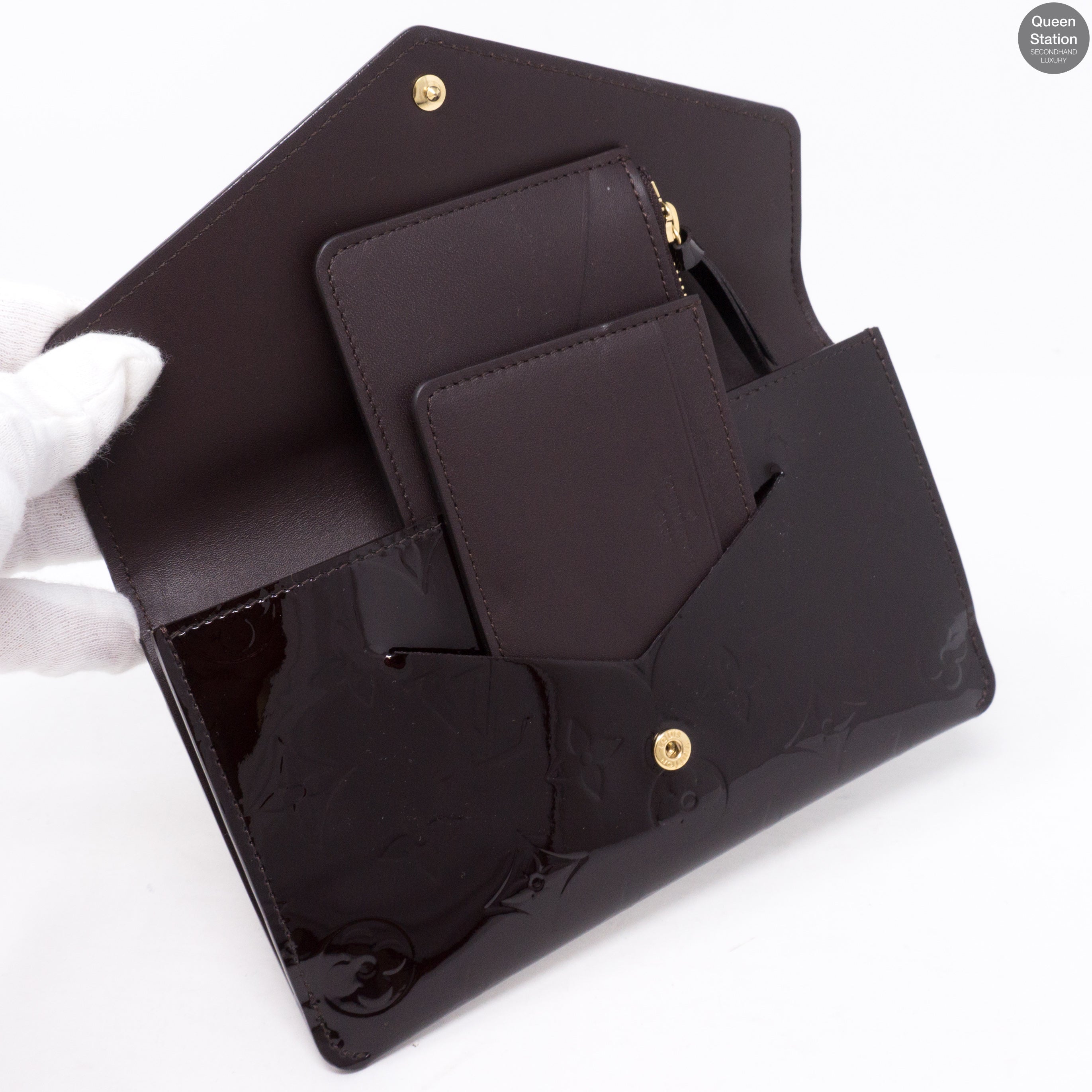 Jeanne Wallet Vernis Amarante