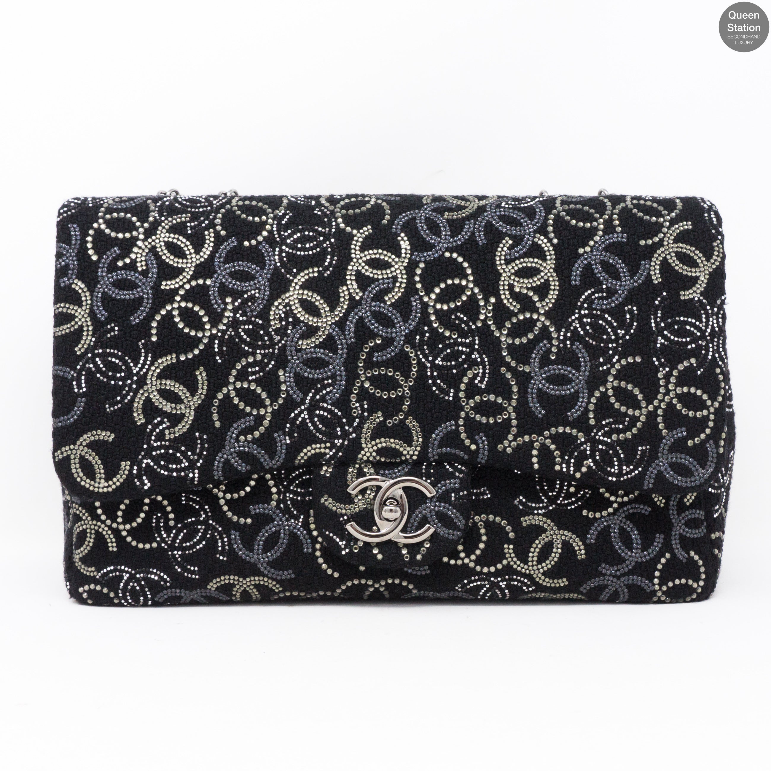 Paris Shanghai Jumbo Strass Flap Bag