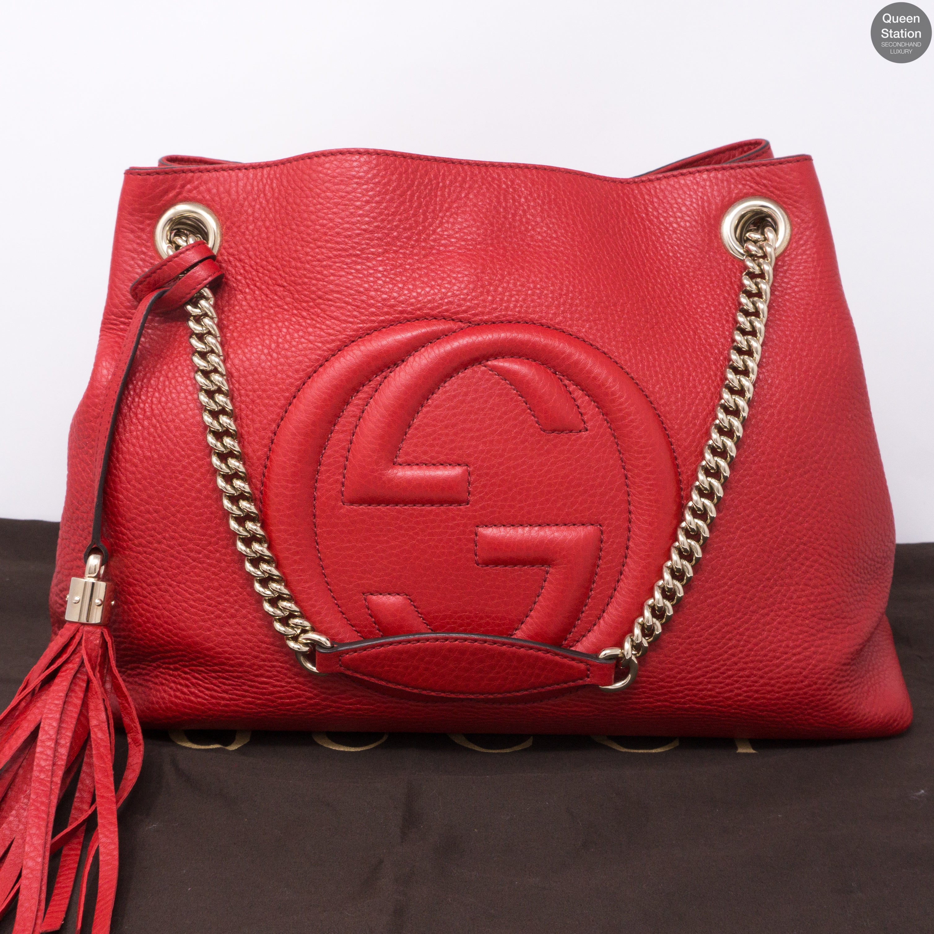 Soho Tassel Chain Red Leather Bag
