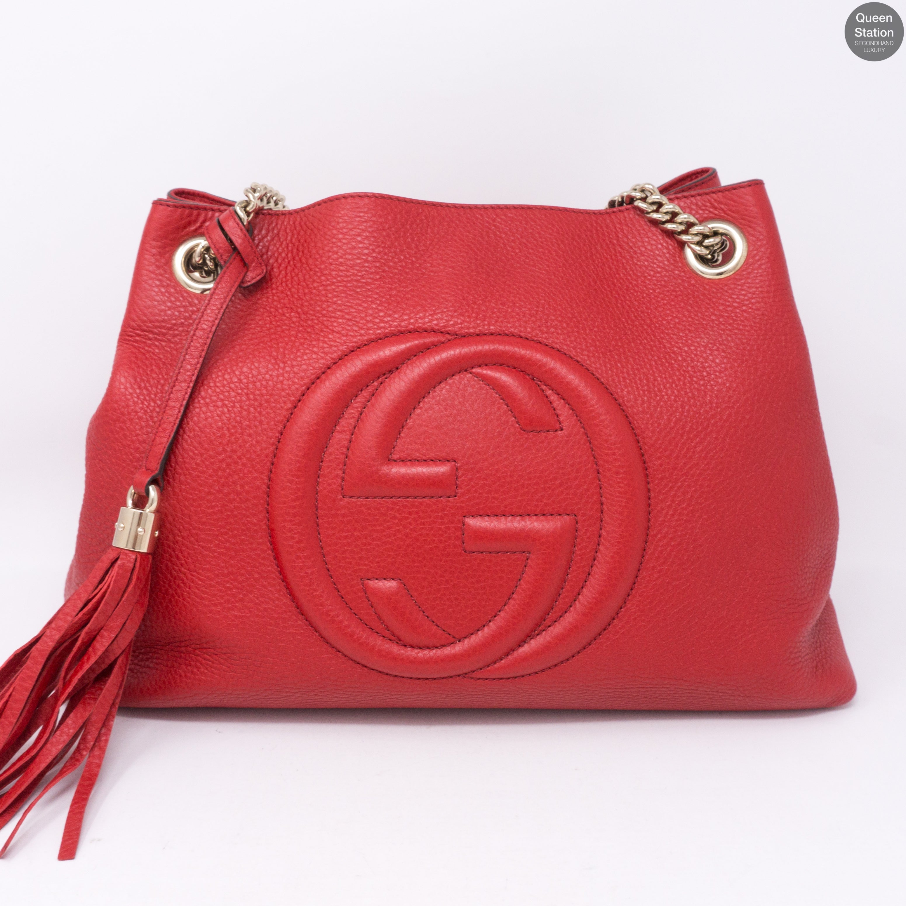 Soho Tassel Chain Red Leather Bag