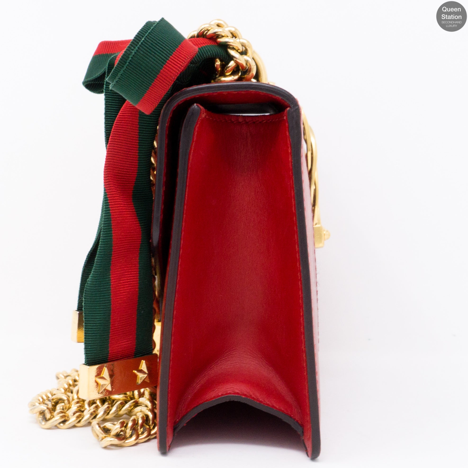 Sylvie Mini Red Leather Chain Bag