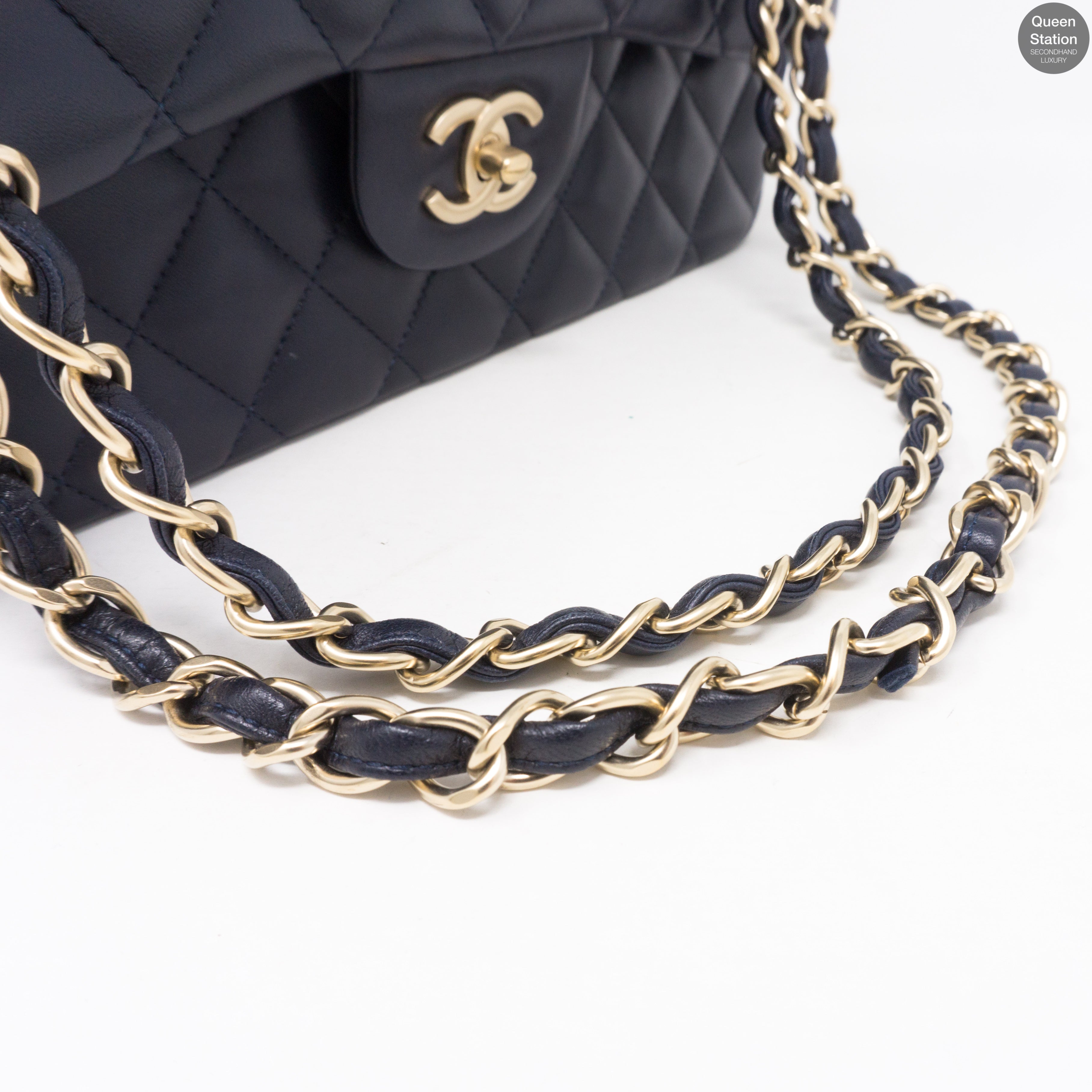 Classic Double Flap Jumbo Navy Blue