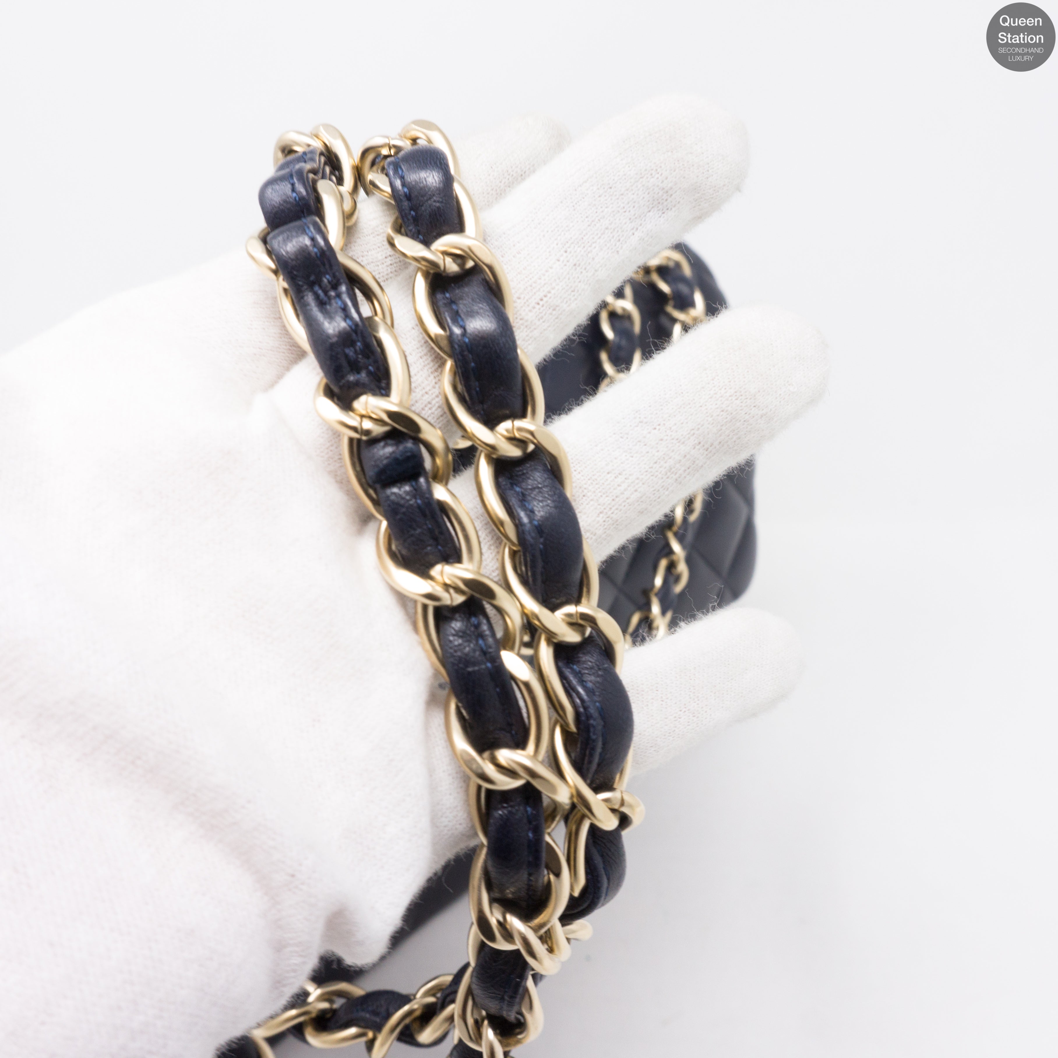 Classic Double Flap Jumbo Navy Blue